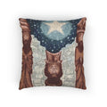 Puerto Rico Culture Pillow  Vintage Flag & Statue Tapestry Throw Pillow