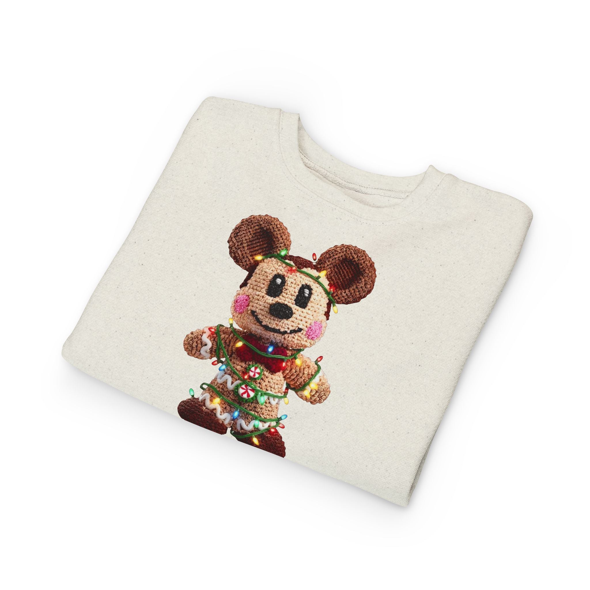 Holiday Plush Bear Toddler Sweatshirt  Festive Lights & Wreath Design