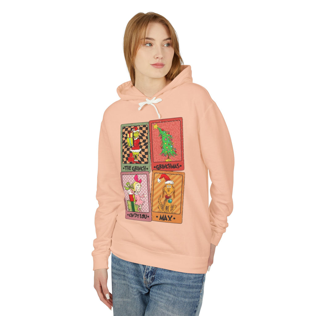 Grinchy Holiday Hoodie  'The Grinch' Christmas Cards Vintage Patch Pullover Cartoon Christmas T-shirts and Sweaters