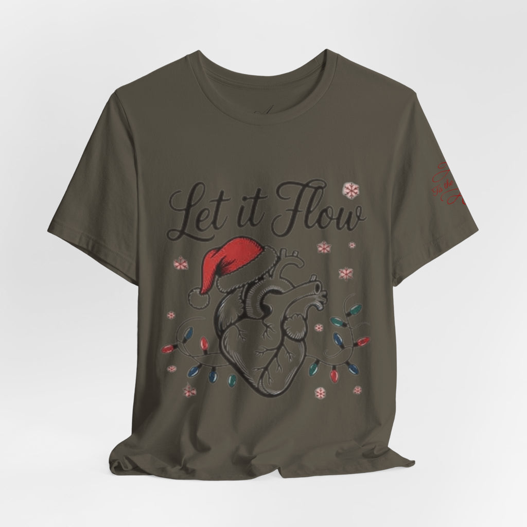 Let It Flow Heart Tee  Christmas Anatomical Heart Shirt