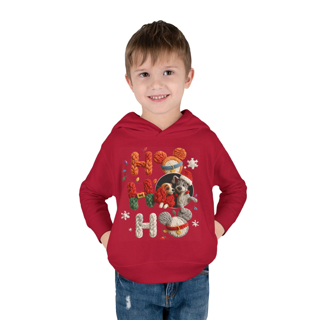 Toddler Hoodie "Ho Ho Ho" Festive Raccoon Christmas Pullover