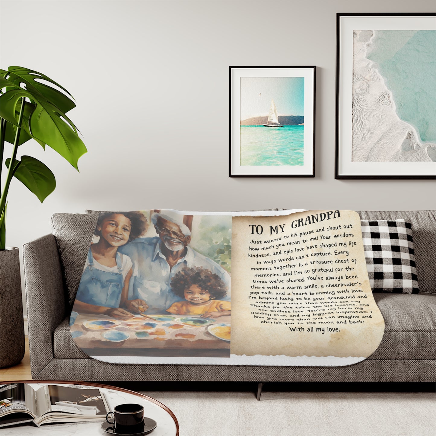 Wrap Him in Gratitude The Softest Thank You Cozy Sherpa Blanket for Grandpa