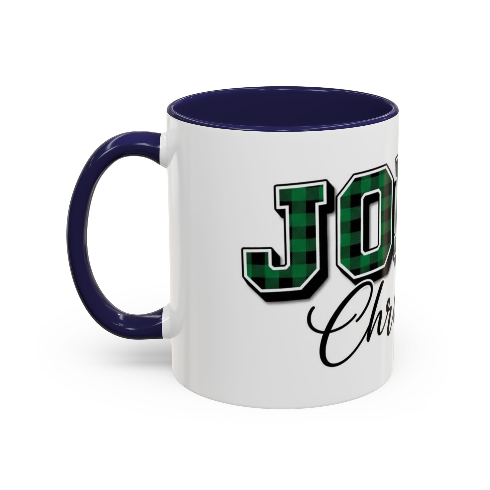 Holly Christmas Accent Coffee Mug — Green Plaid Holiday Gift (11/15oz)