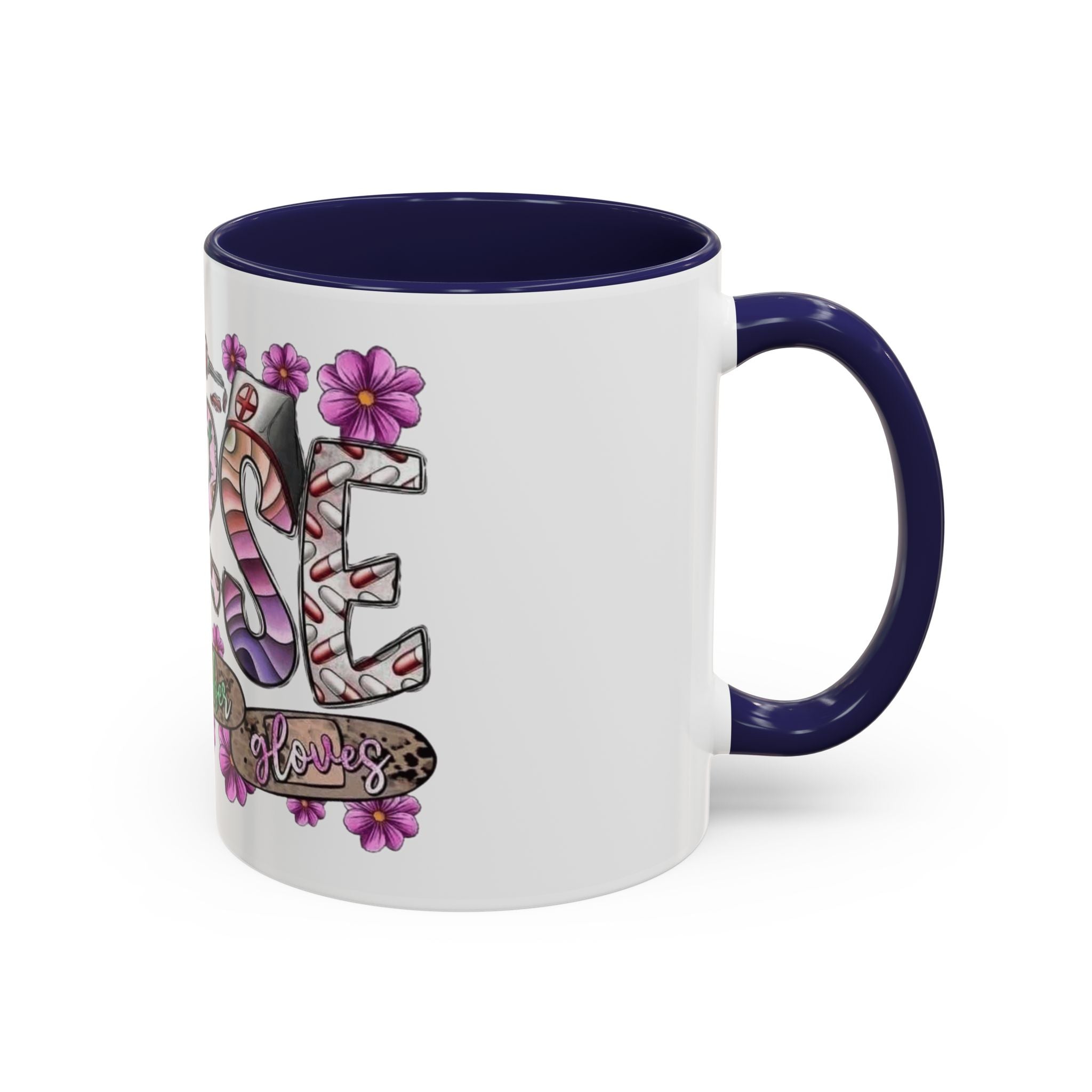 Nurse Love Coffee Mug  Cute Floral Medical Stethoscope & Syringe Design (11/15oz) Medical Christmas Mug