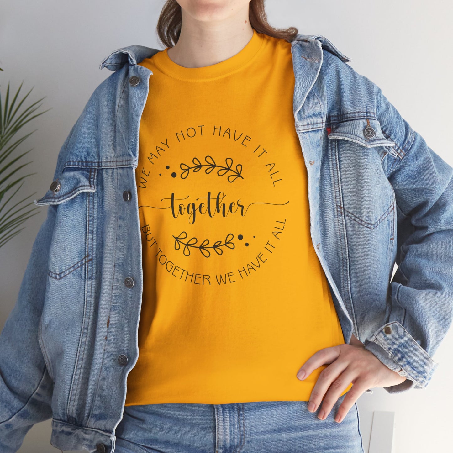 Together Floral Circle Tee  "Together" Inspirational Family Unity Shirt