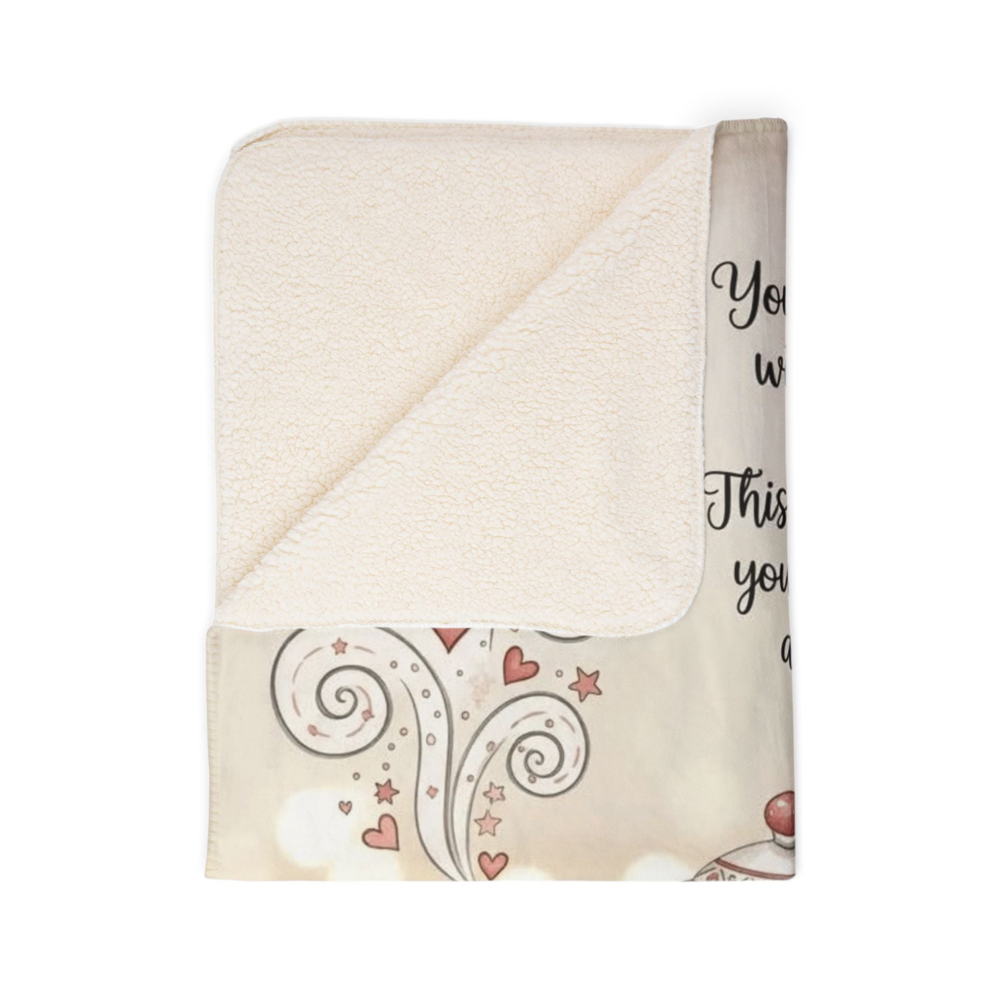 Christmas Tea Tribute Fleece Sherpa Blanket  "Mom" & "Dad" Cozy Holiday Message Holiday Christmas Blanket,