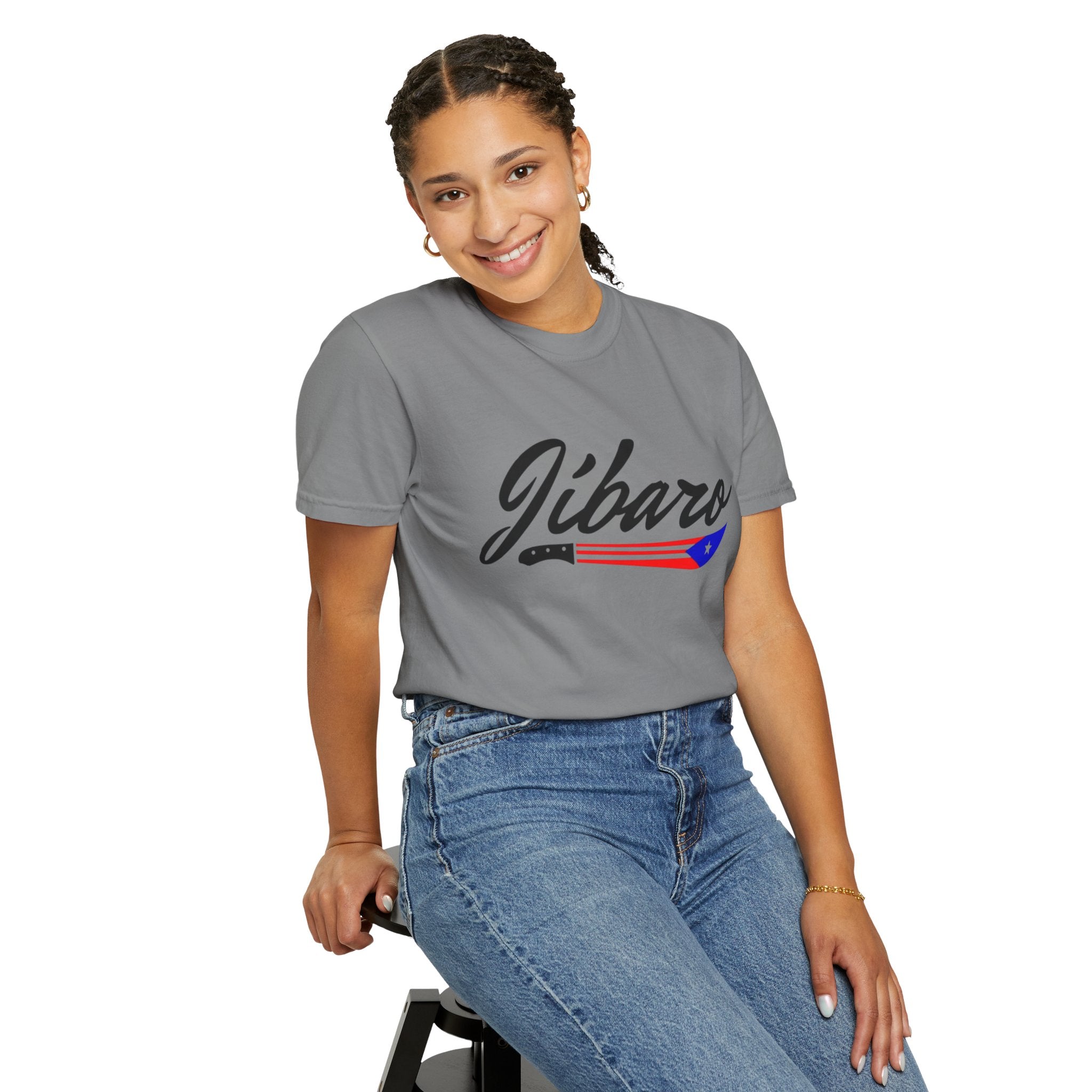 T-Shirt  "Jíbaro" Puerto Rican Heritage Tee (Back Machete  Sombrero de Paja Design) Puerto Rico’s Navidades