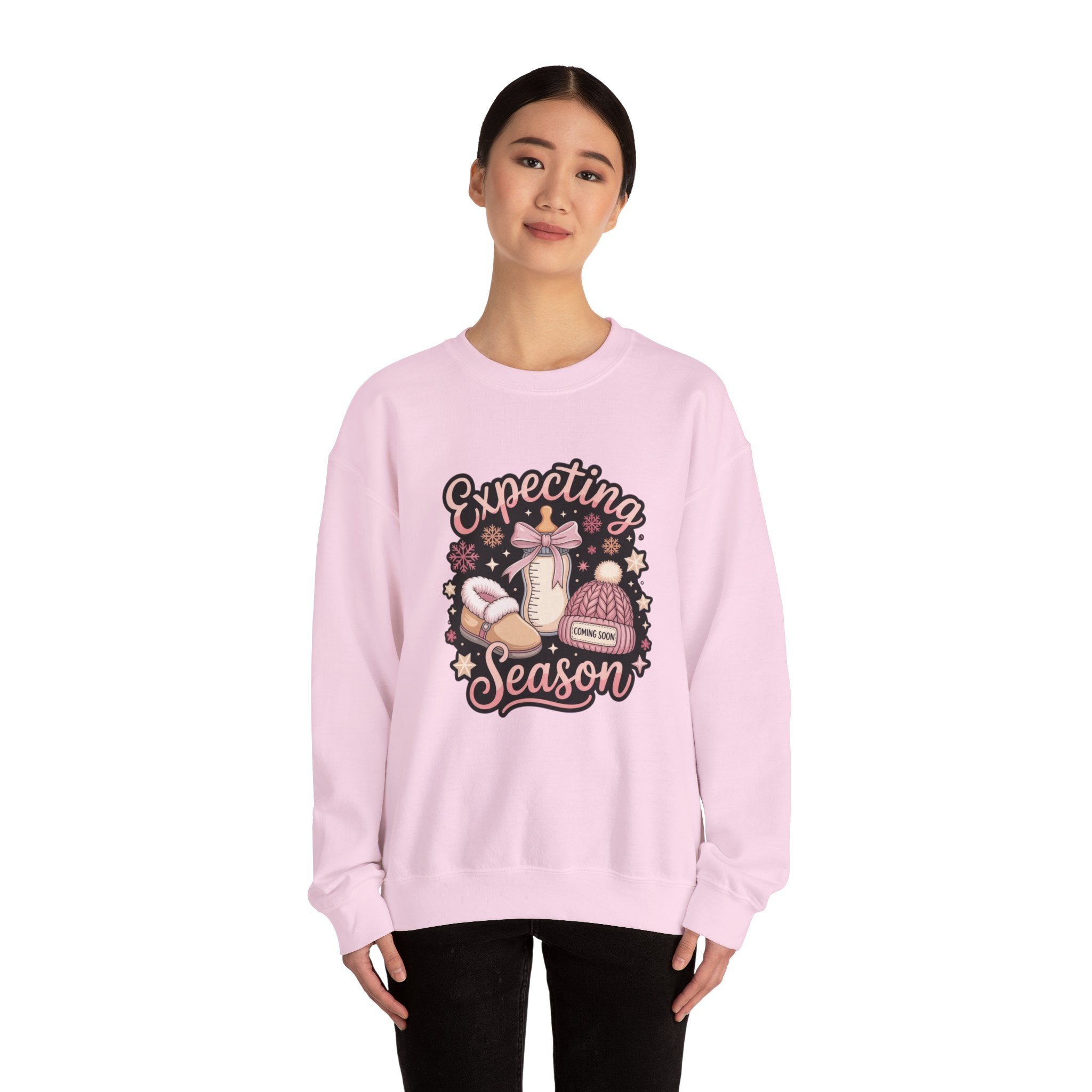 Expecting Season Sweatshirt  Cute Pregnancy Announcement Pullover Cartoon Christmas T-shirts and Sweaters