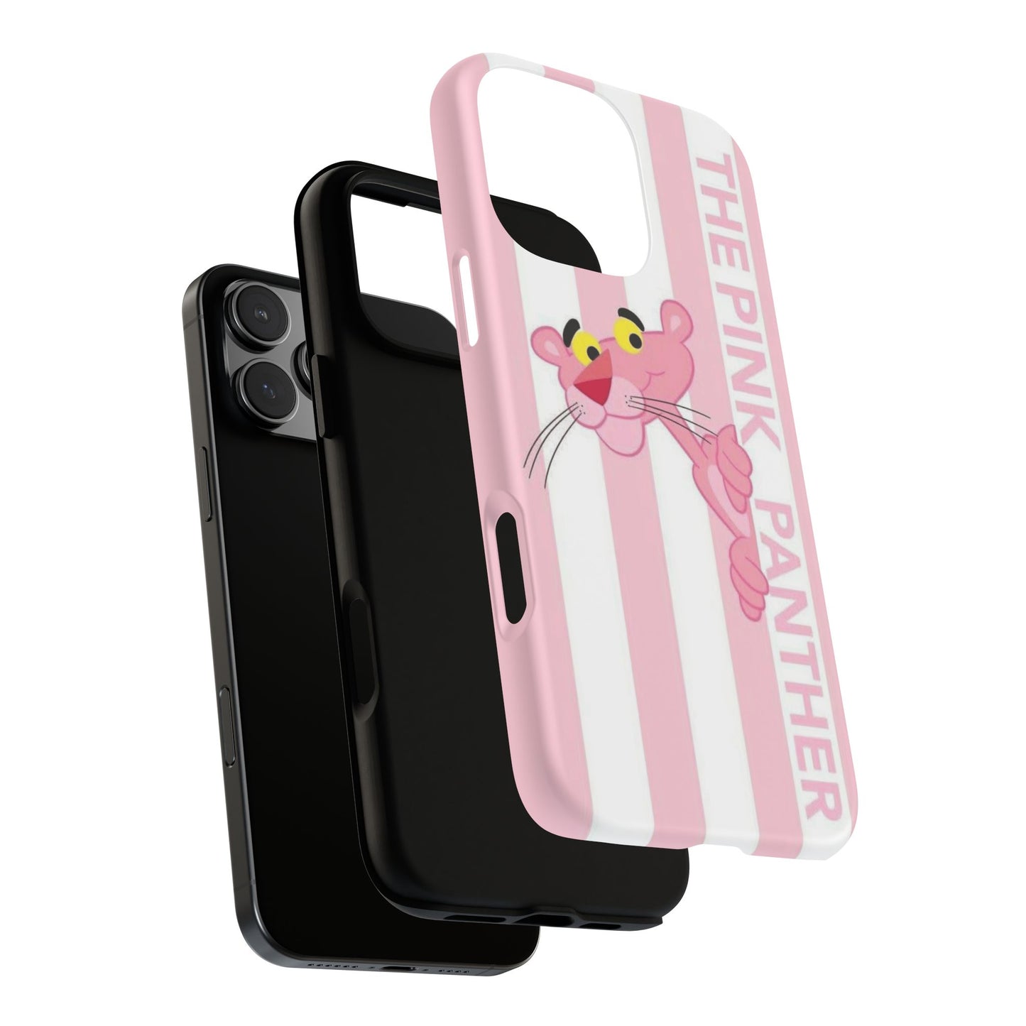 Pink Panther Tough Case Retro Striped Phone Case with "The Pink Panther" Design