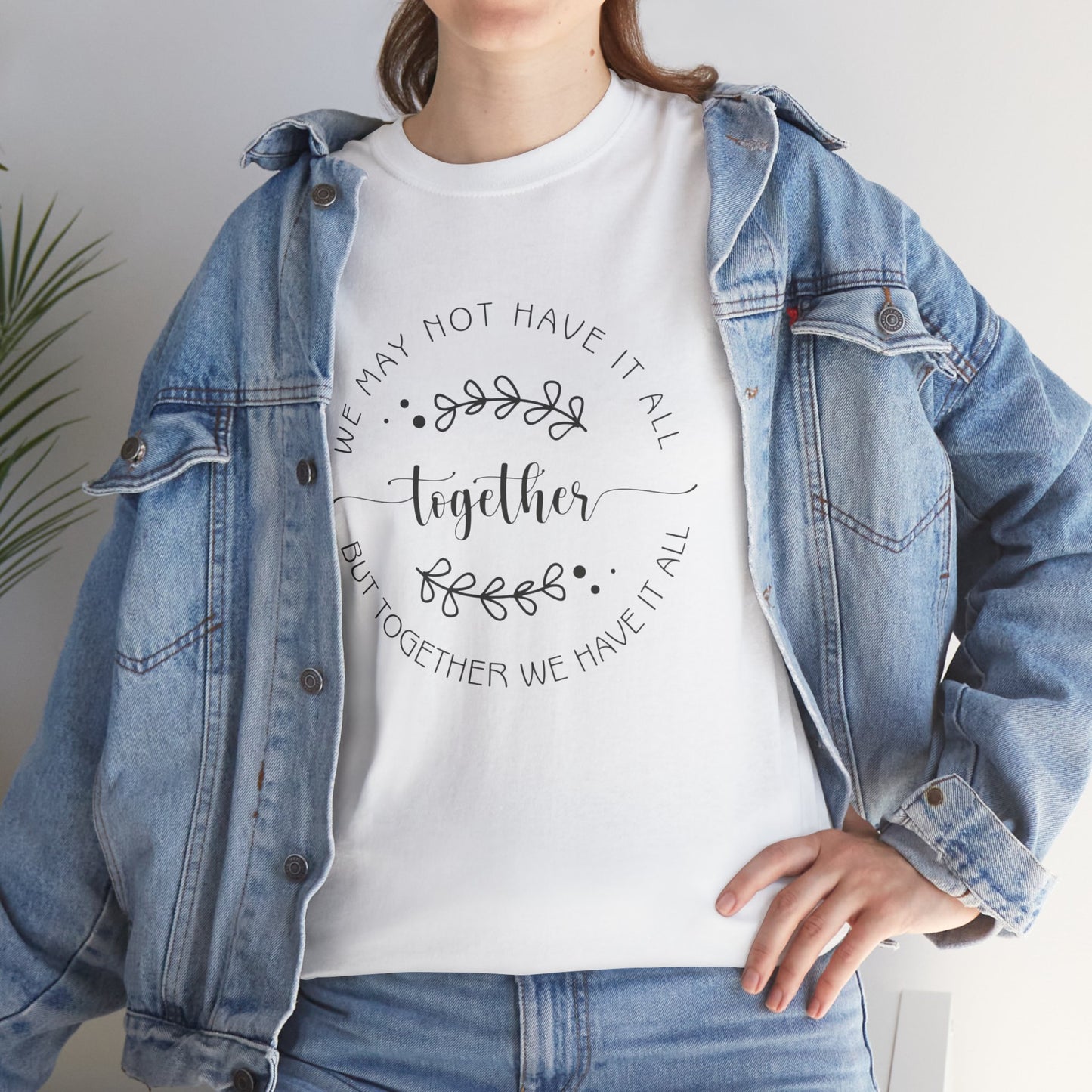 Together Floral Circle Tee  "Together" Inspirational Family Unity Shirt