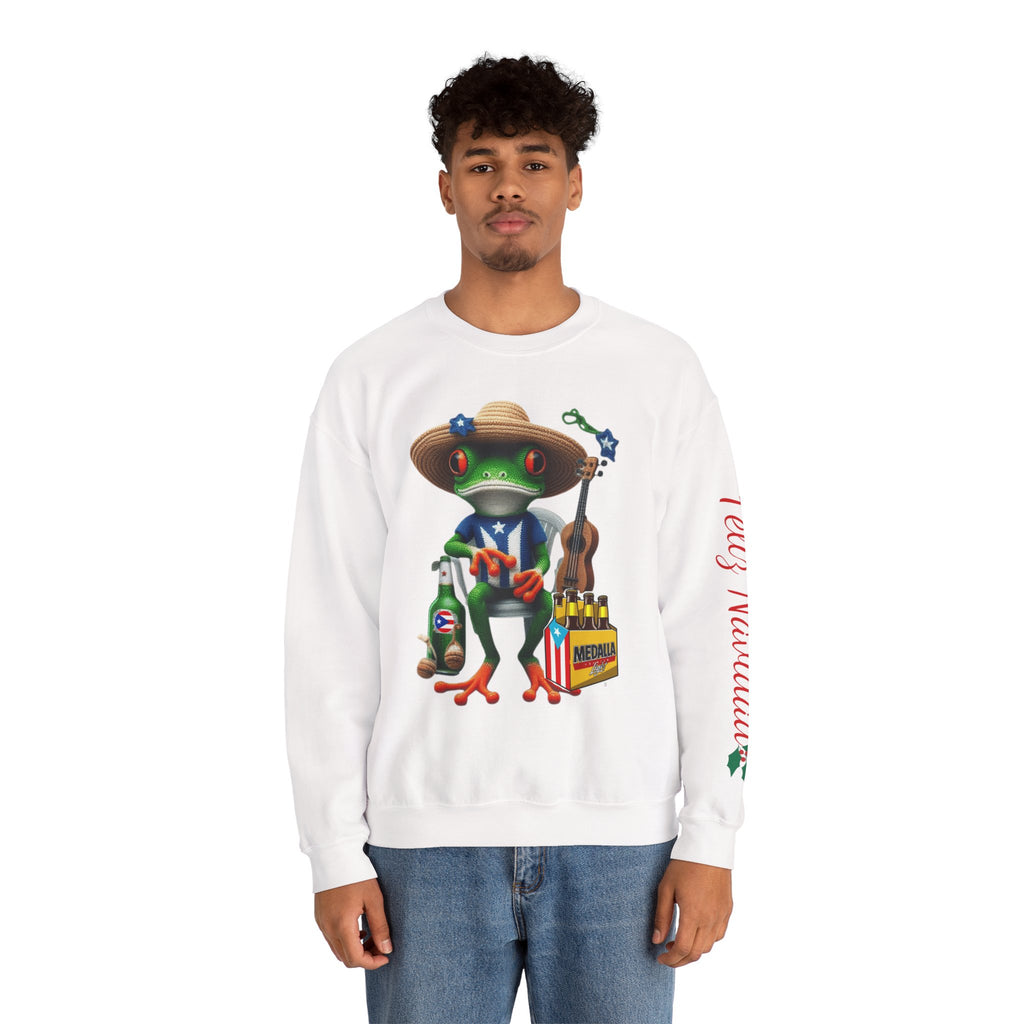 Frog Coqui Crewneck Sweatshirt – Coquito y Medalla Puerto Rican Vibes