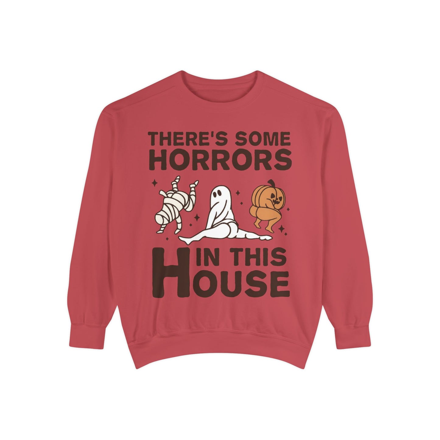 Halloween Themed Unisex Sweatshirt - Fun Ghosts & Mummy Design for Fall, Cozy Casual Wear, Halloween Party, Gift for Friends, Autumn Vibes