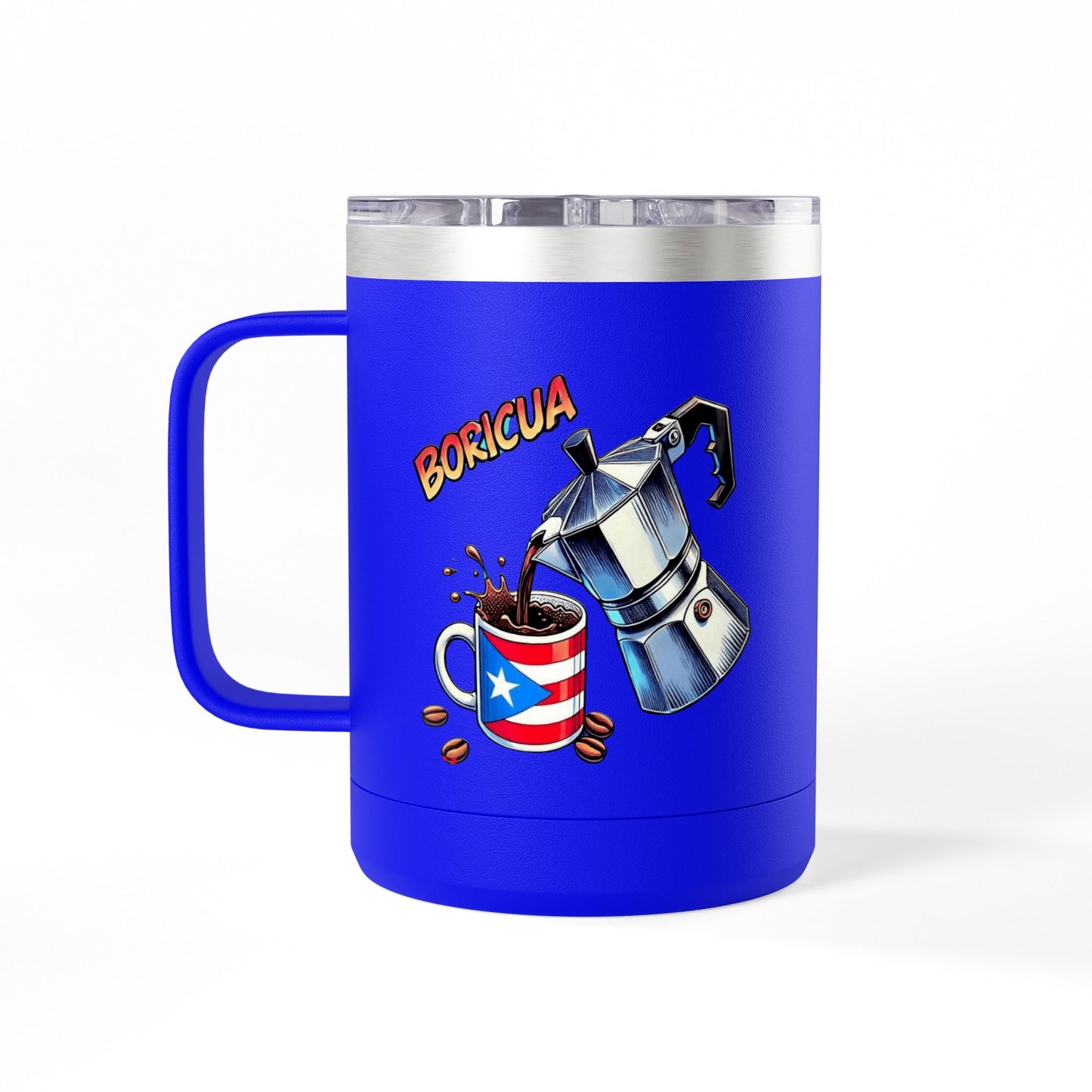 Puerto Rican Coffee Mug Tumbler, 15oz | Great Gift for Coffee Lovers, Unique Kitchen Decor, Perfect for Birthdays & Holidays