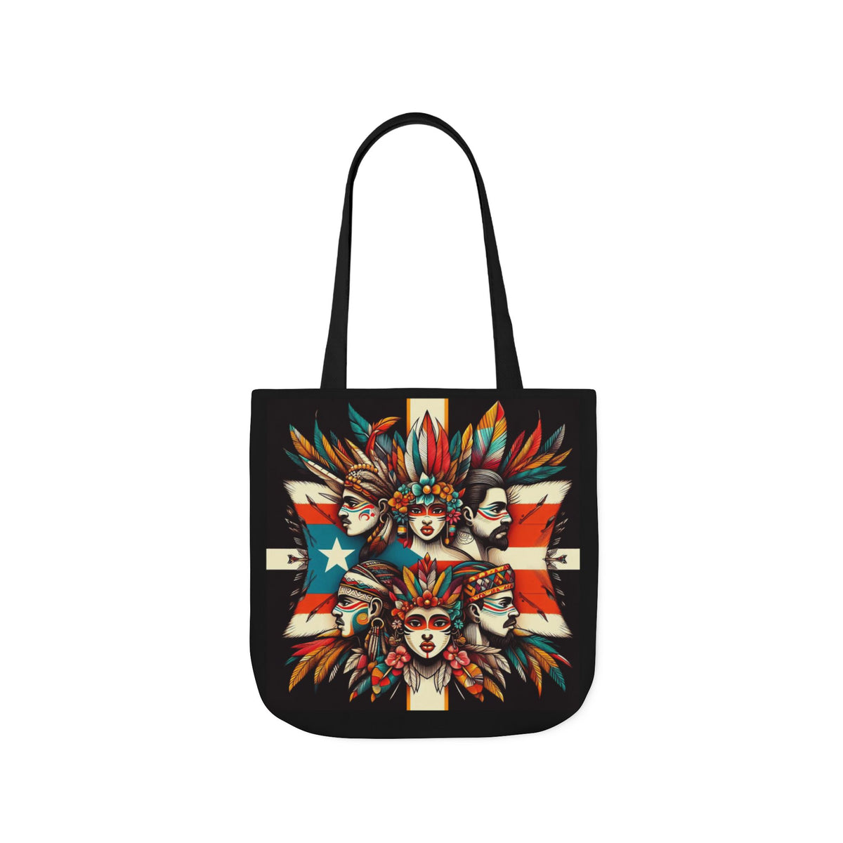 Puerto Rico Canvas Tote Bag, 5-Color Straps