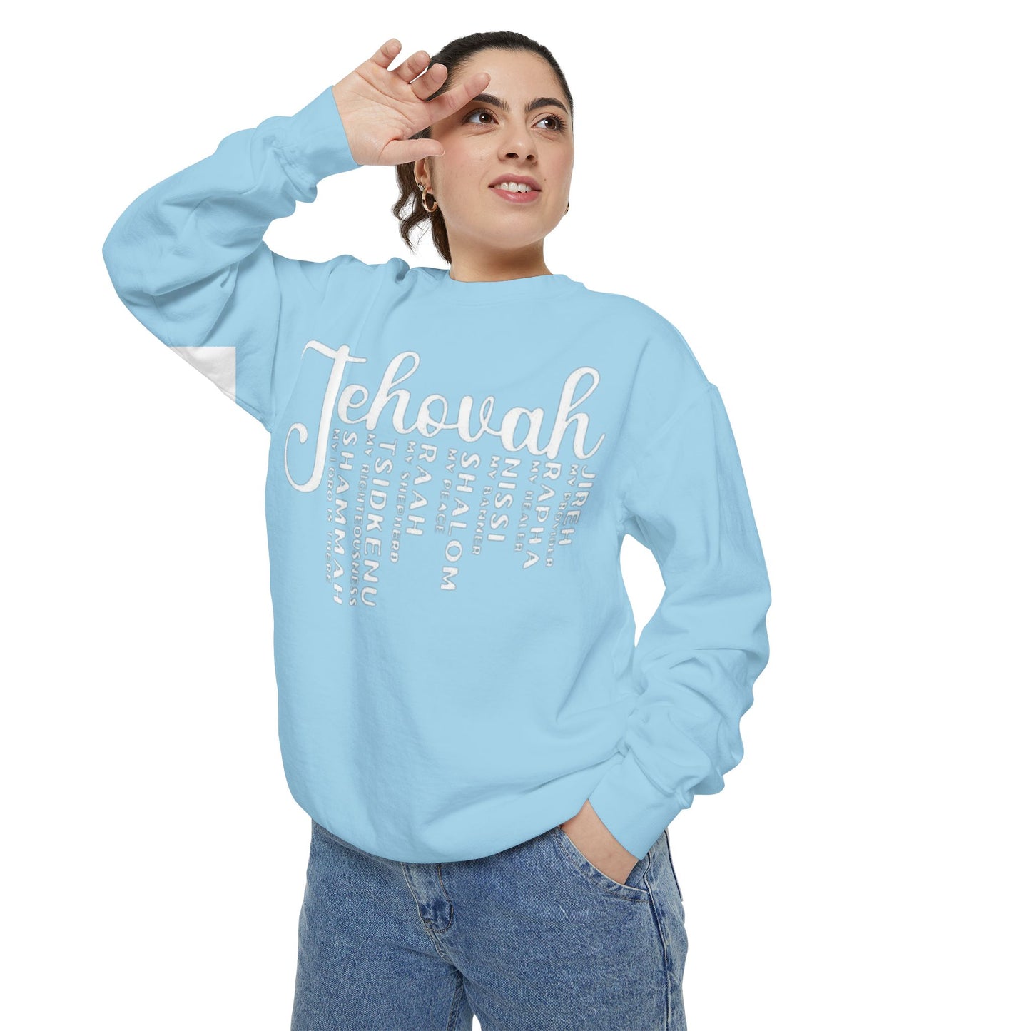Jehovah Names Sweatshirt  Christian Faith Scriptural Names Pullover