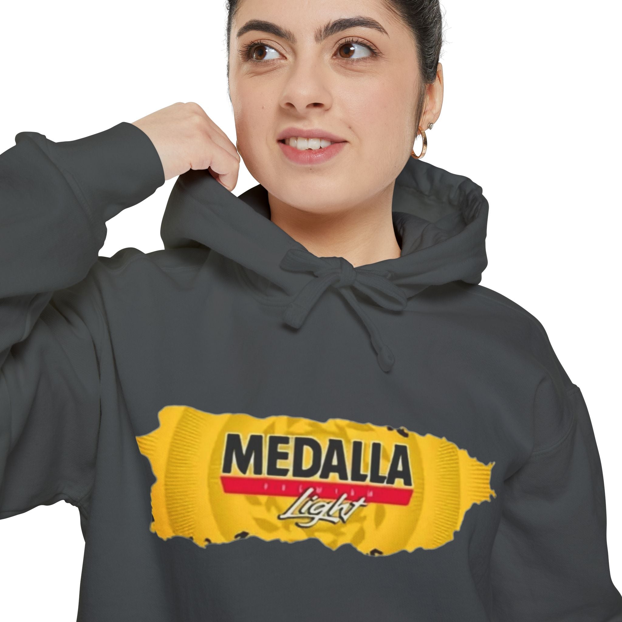 Medalla Light Logo Hoodie Vintage Beer Brand Pullover Puerto Rico Navidade