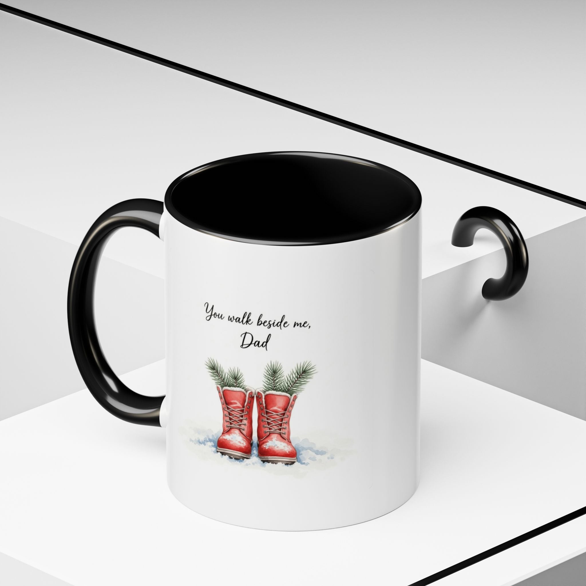 You Will Be Beside Me, Dad Coffee Mug - Festive Accent for Father's Day & Christmas Holiday Coffee Cups with Festive Quotes & Designs
