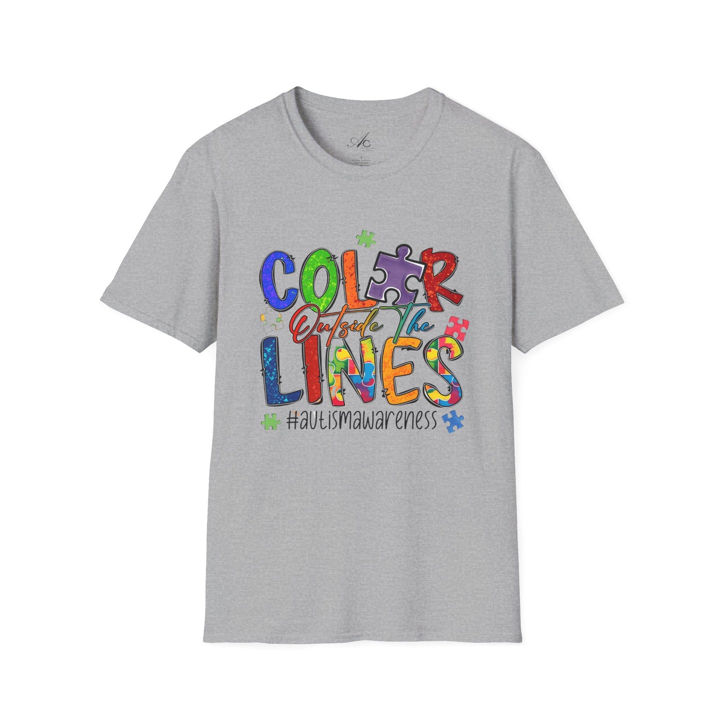 Color Outside the Lines Unisex T-Shirt for Autism Awareness