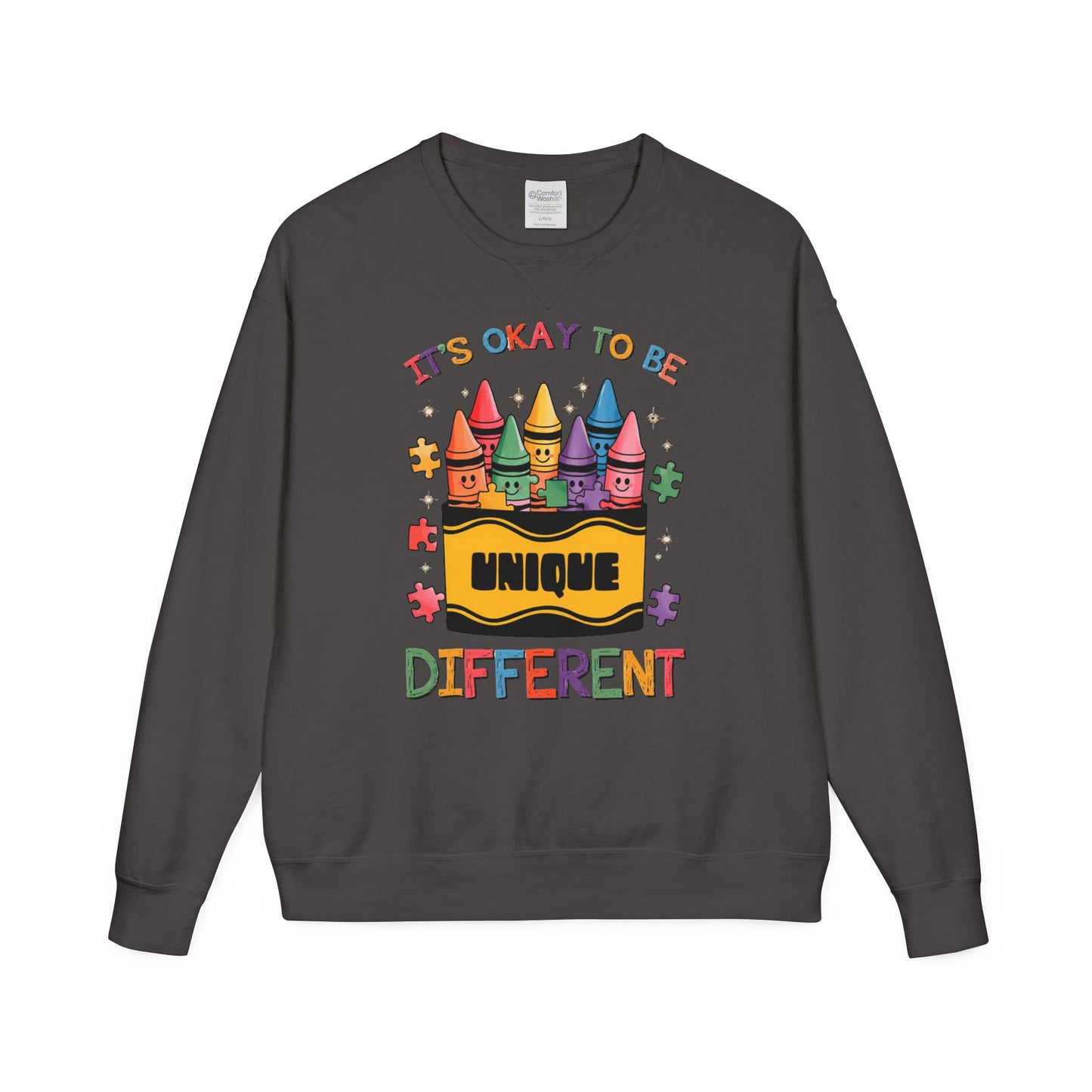 Autism Awareness & Pride Collection Unique & Different Crewneck Sweatshirt - Unisex ComfortWash®