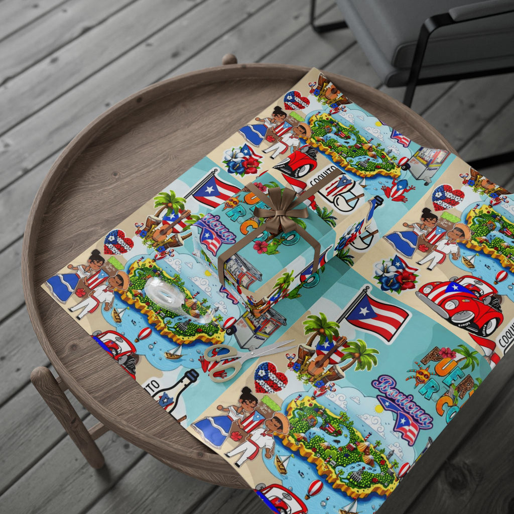 Puerto Rico Wrapping Paper – Cultural Gift Wrap | Boricua Heritage Design | Holiday & Celebration Gift Packaging
