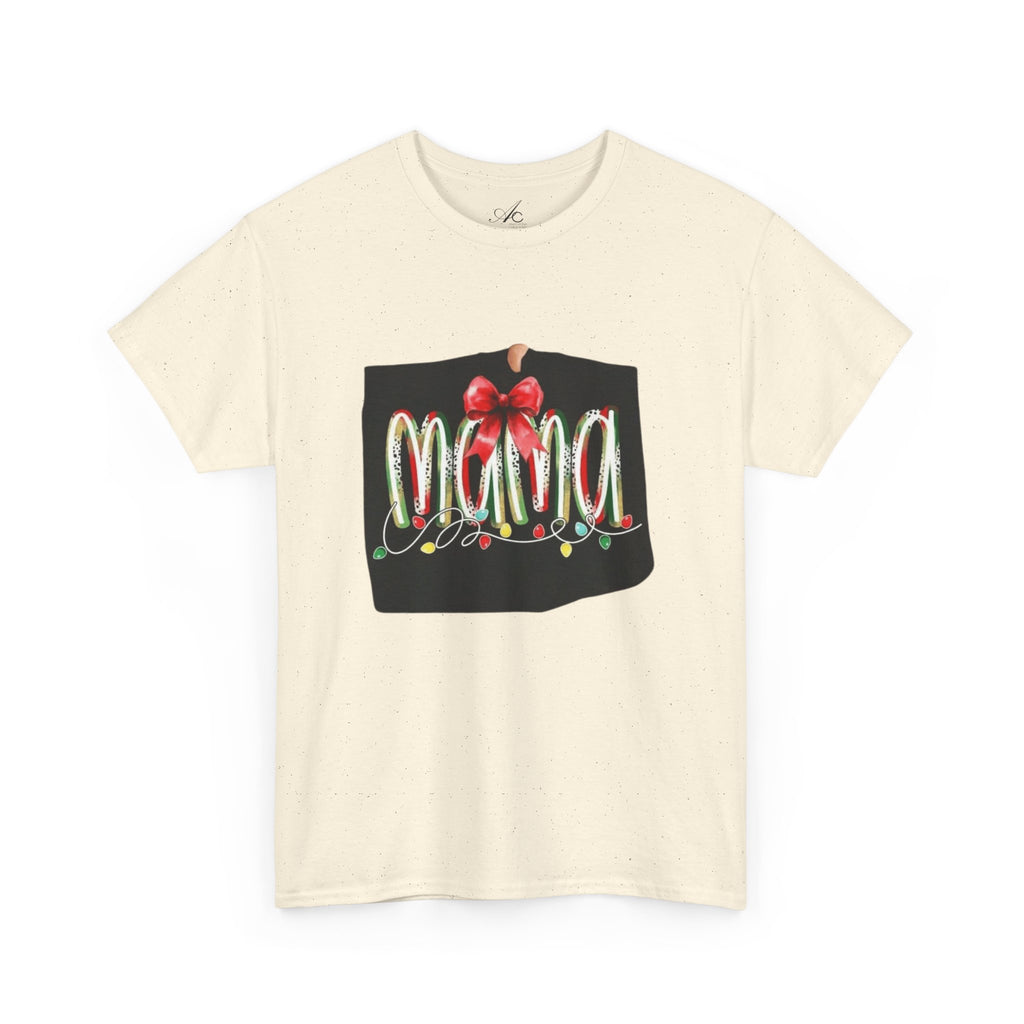 Festive Mama Tee, Cozy Holiday Shirt, Gift for Mom, Christmas T-Shirt, Unisex Cotton Tee