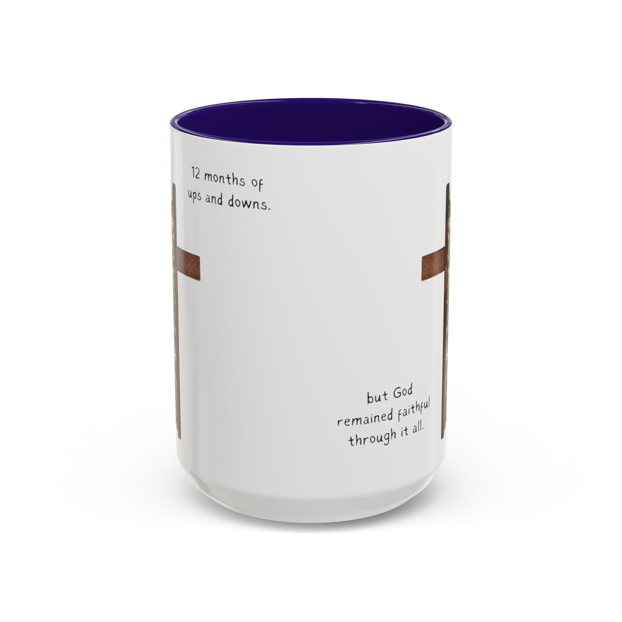 Christian Cross & Pine Tree Mug — Faith Reminder Coffee Cup (11oz/15oz)