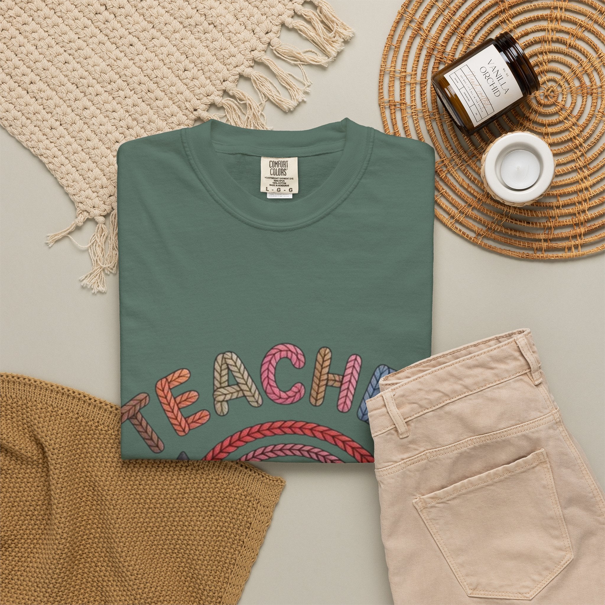Teacher Rainbow Pencil & Apple T-Shirt — Back-to-School Gift for Educators