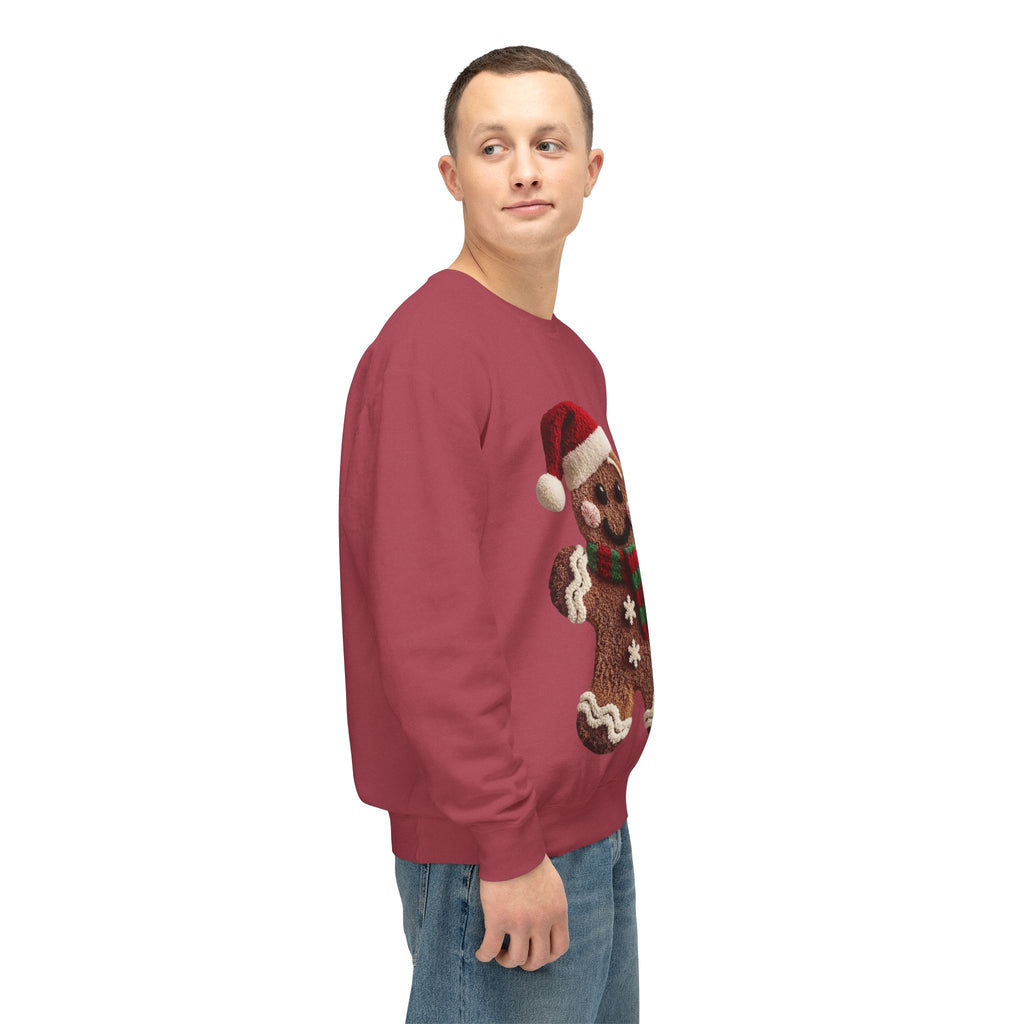 Gingerbread Cookie Christmas Sweatshirt – Cute Santa Hat & Scarf Holiday Crewneck
