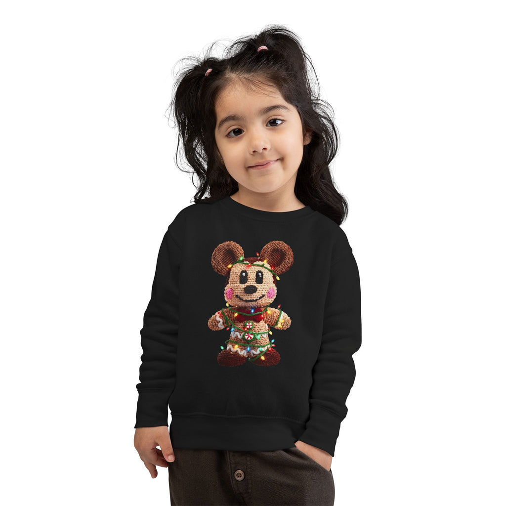 Holiday Plush Bear Toddler Sweatshirt  Festive Lights & Wreath Design