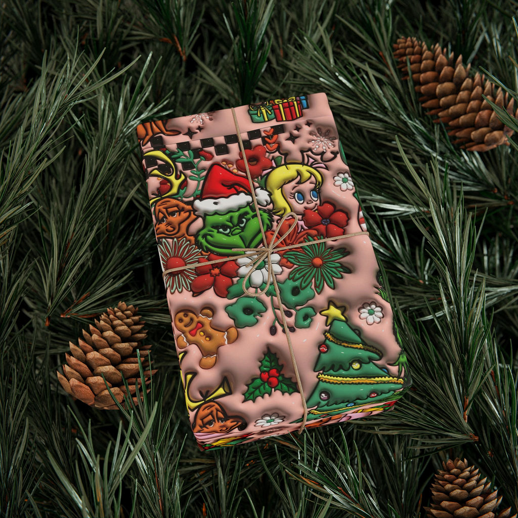 Christmas Cookie & Holly Wrapping Paper Roll — Festive Baking Pattern Gift Wrap