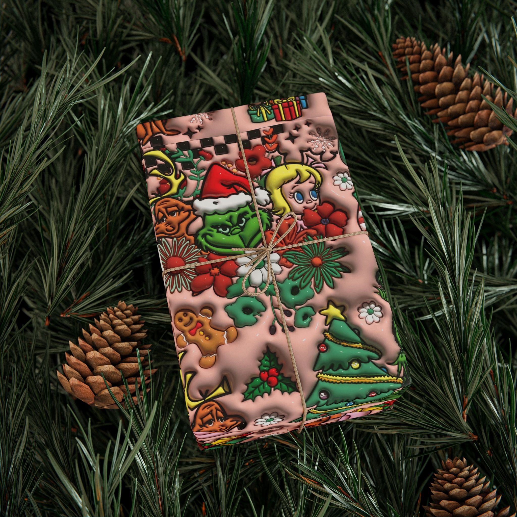 Christmas Cookie & Holly Wrapping Paper Roll — Festive Baking Pattern Gift Wrap
