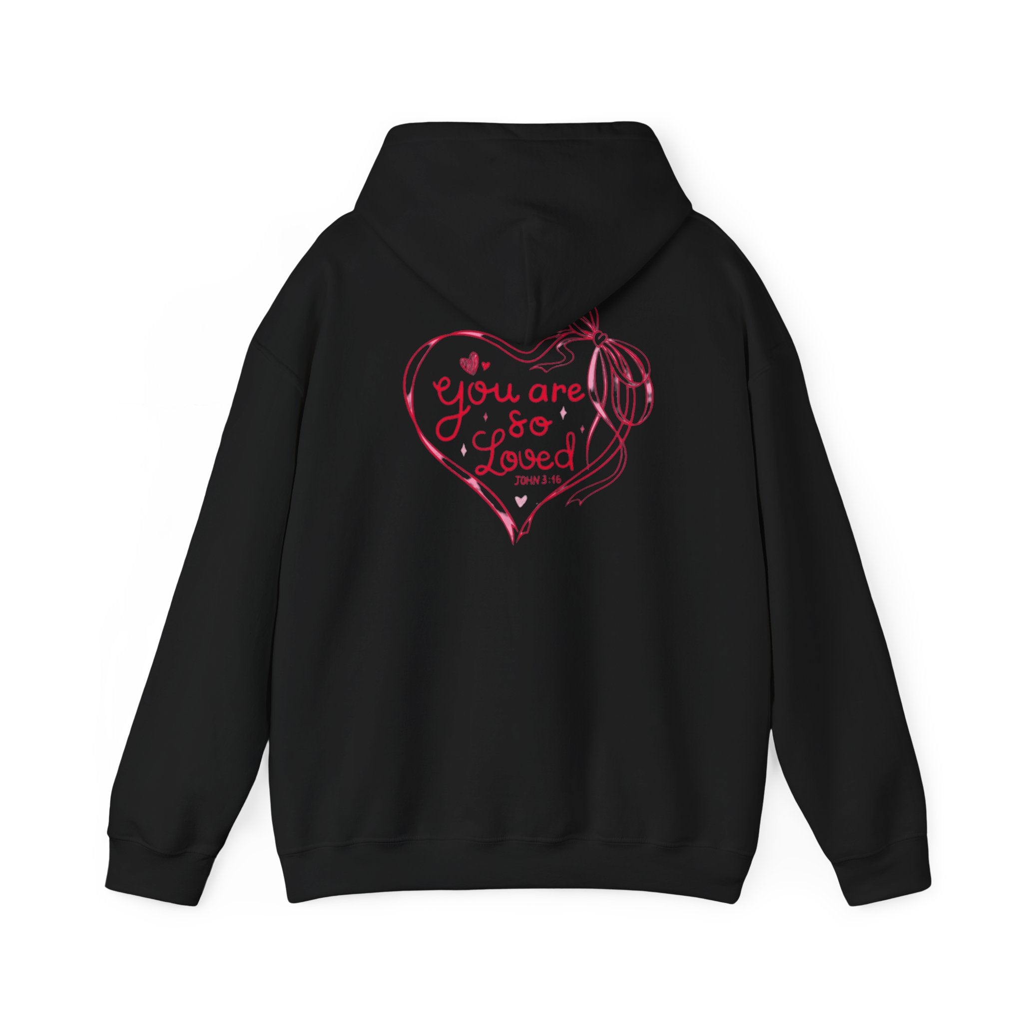 You Are So Loved Hoodie Heart Full” Heart Ribbon Comfort Sweatshirt