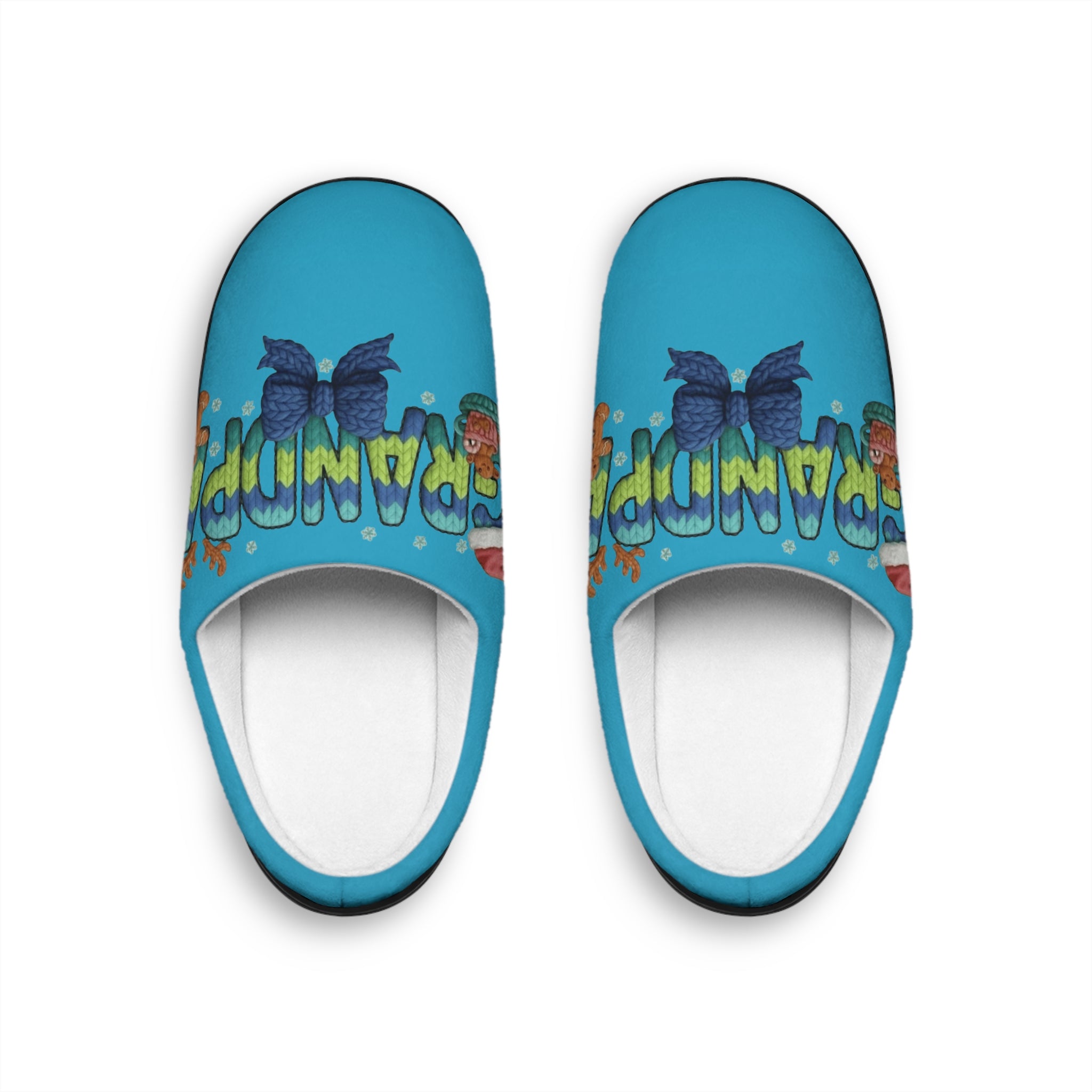 Men's Holiday Slippers  'Grandpa' Cute Santa Fish Design Indoor House Shoes
