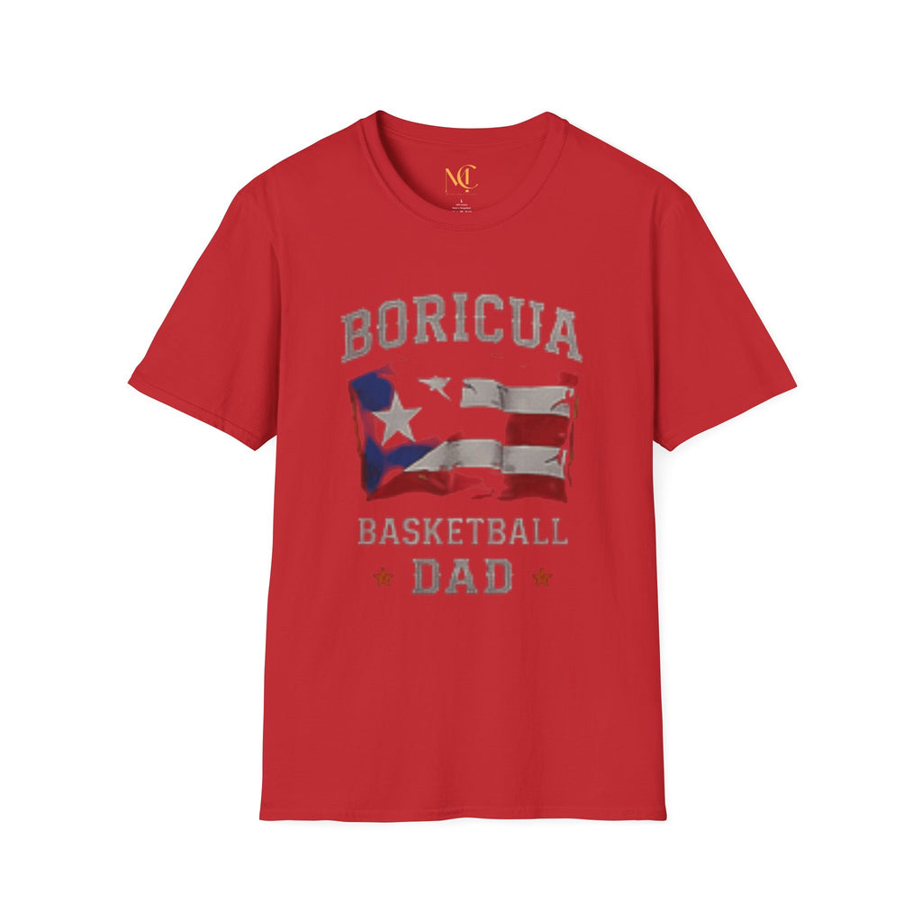 Boricua Basketball Dad T-Shirt — Puerto Rican Flag Pride Tee