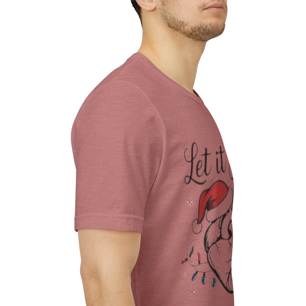 Let It Flow Heart Tee  Christmas Anatomical Heart Shirt