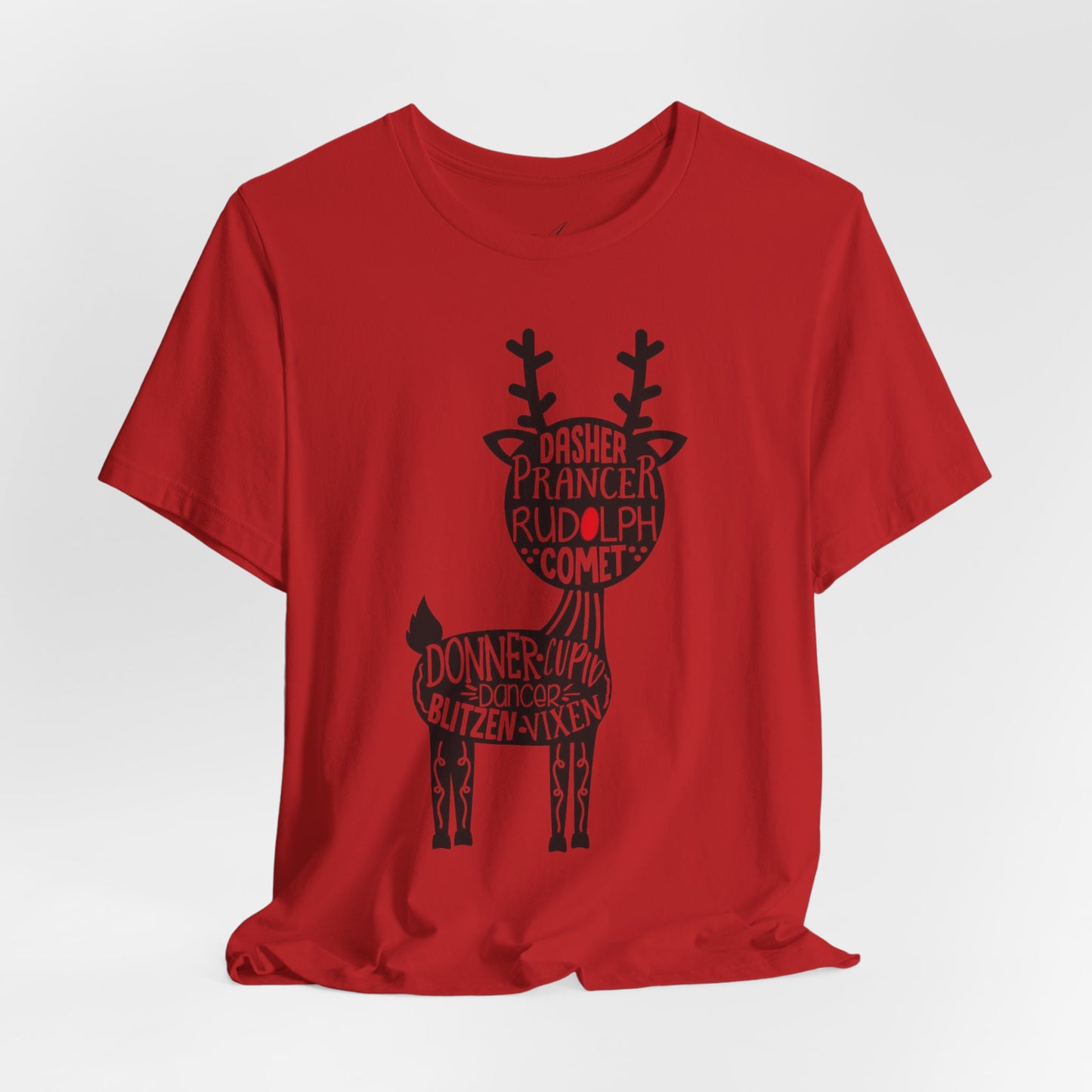 Christmas Reindeer Graphic Tee - Unisex Jersey Short Sleeve Shirt
