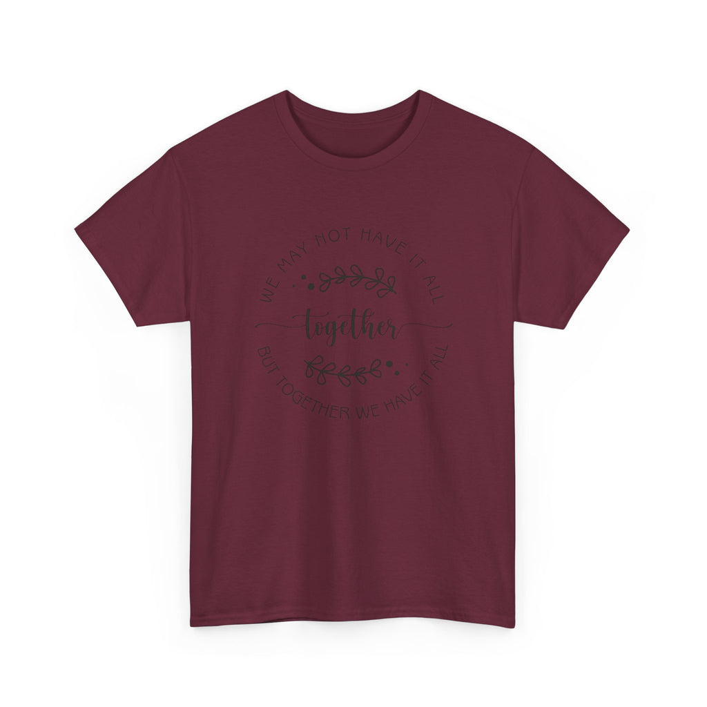 Together Floral Circle Tee  "Together" Inspirational Family Unity Shirt