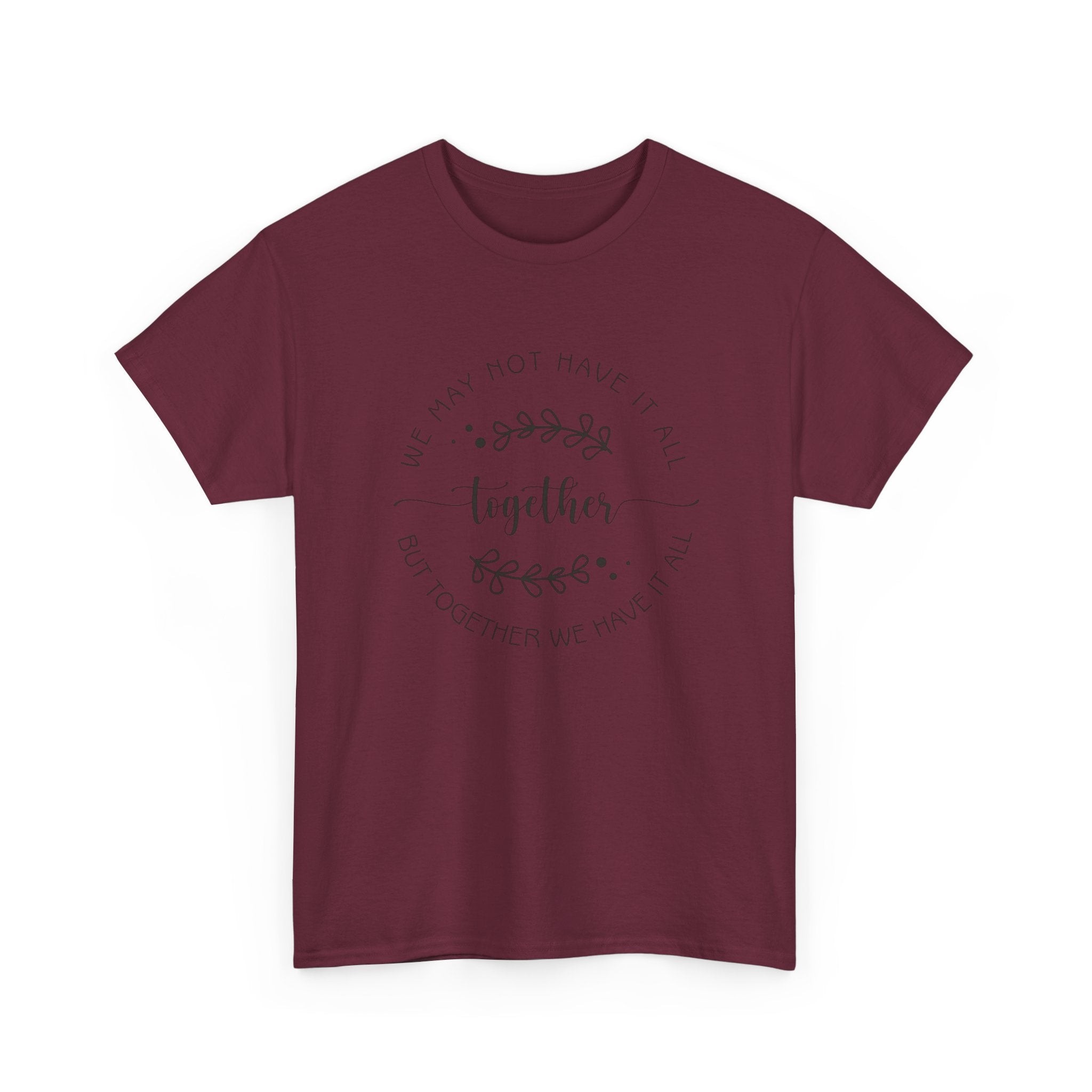 Together Floral Circle Tee  "Together" Inspirational Family Unity Shirt