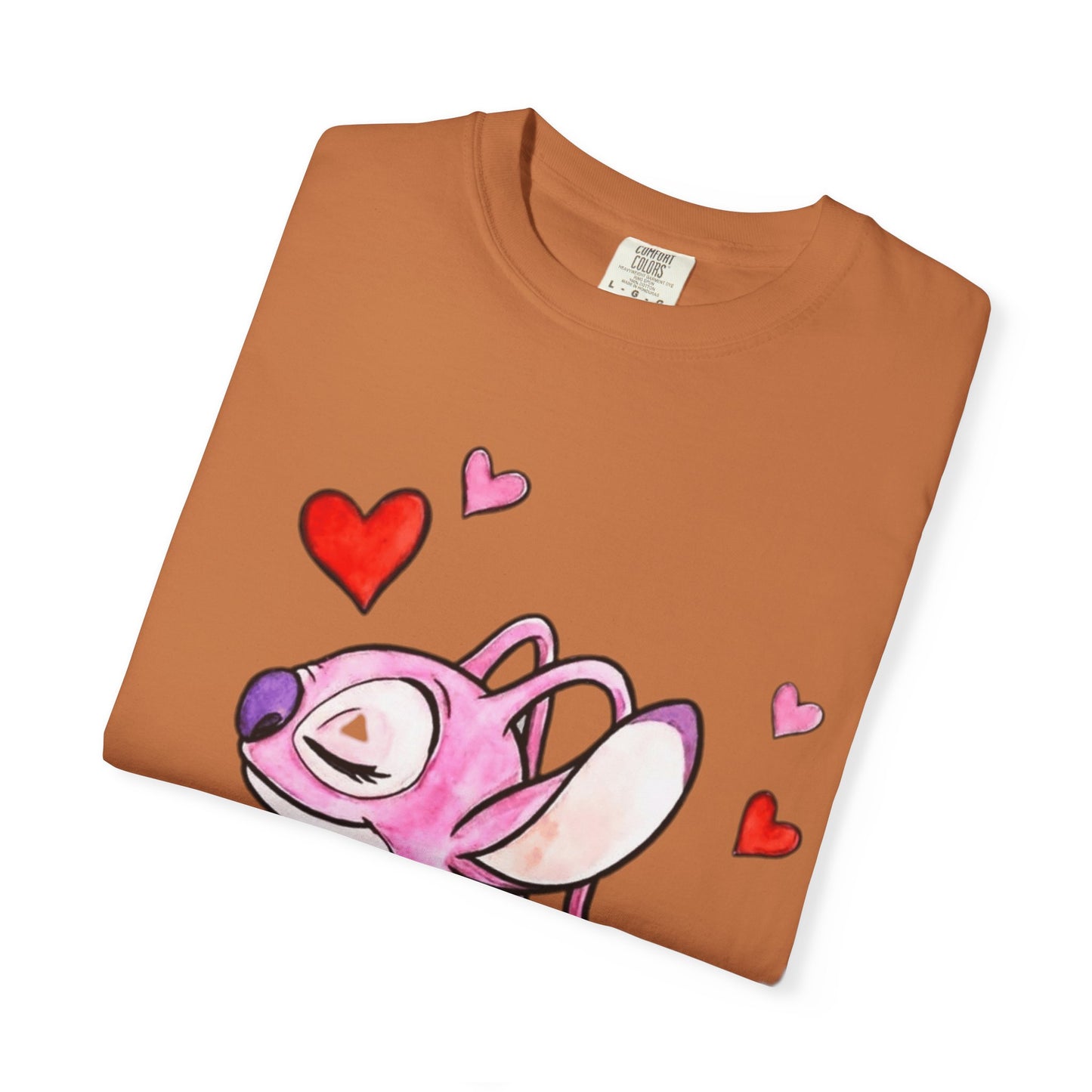 T-Shirt — Cute Pink Cartoon Creature with Hearts | Valentine’s Gift Tee