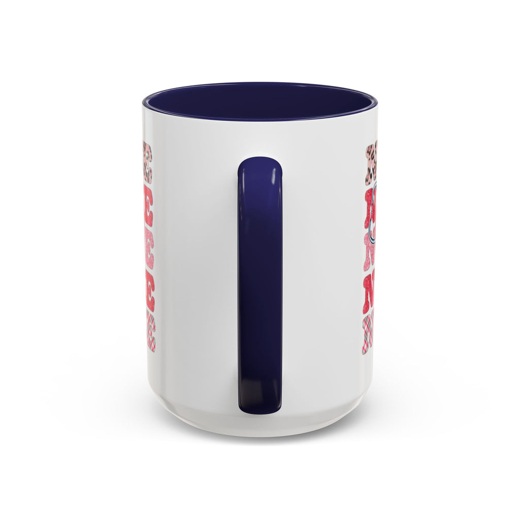 Nurse Stethoscope Bow Accent Coffee Mug — Cute Leopard & Plaid Healthcare Gift (11/15oz) Medical Christmas Mug