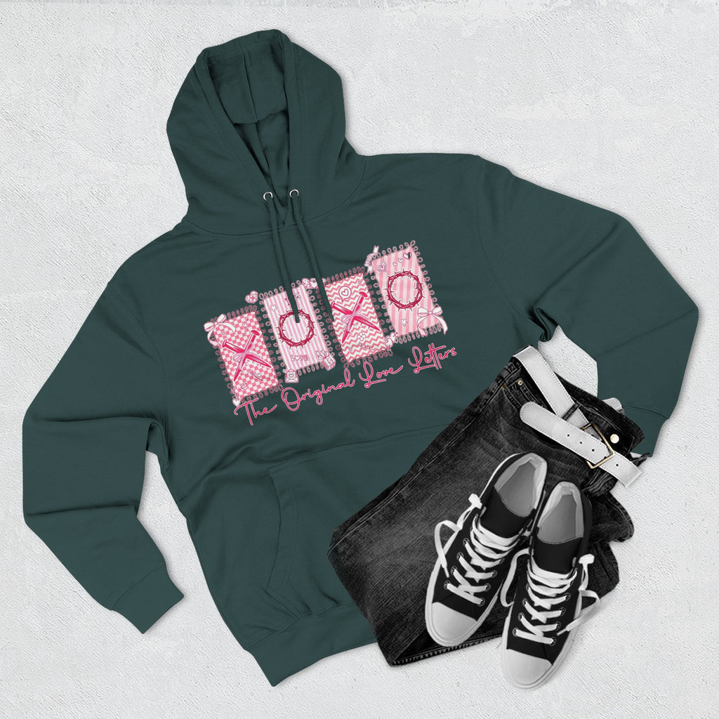 Hoodie  Pink XOXO Three Panel Love Letters Fleece Hoodie