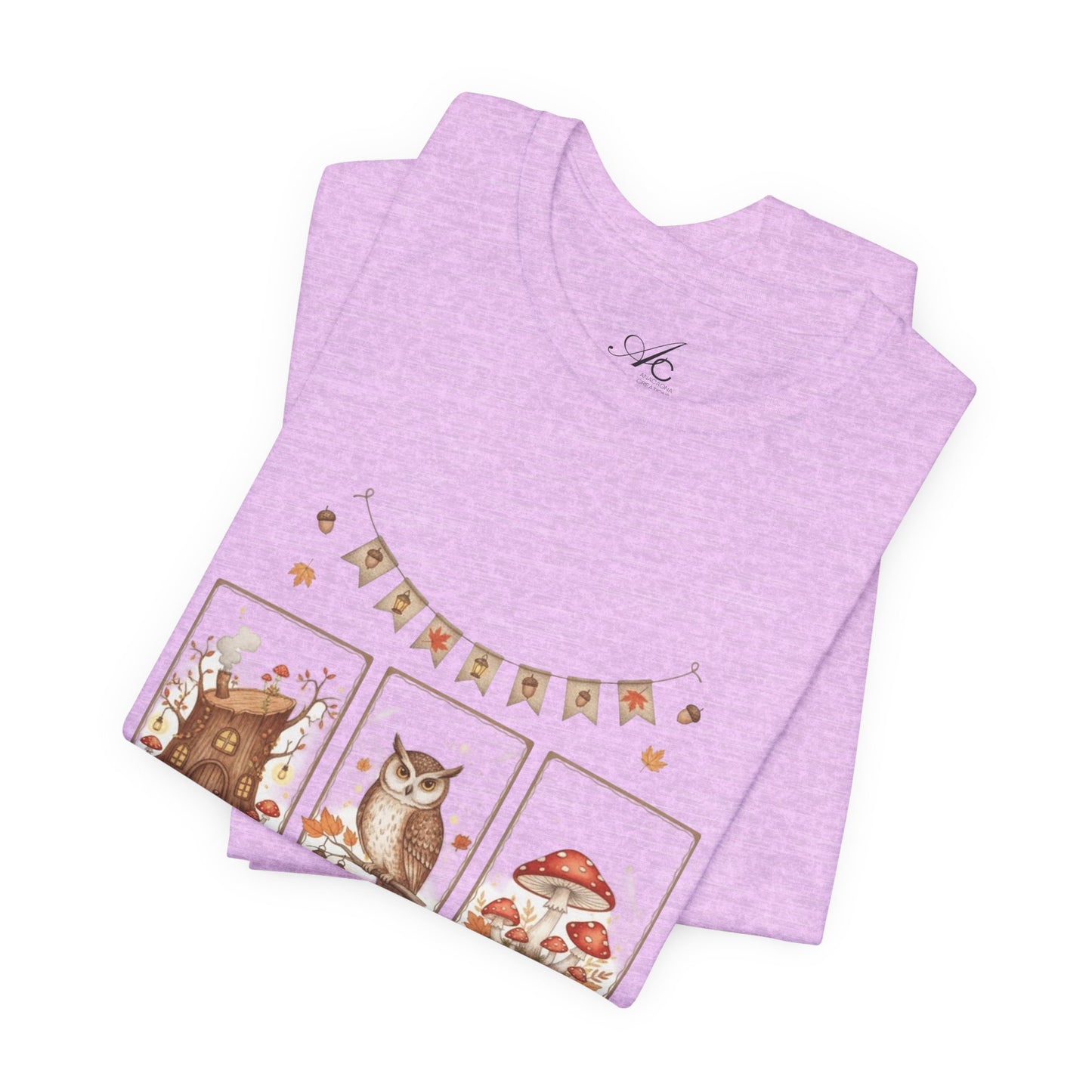 Enchanted Forest Fall Tee, Cute Owl Shirt, Autumn Graphic Tee, Nature Lover Gift, Cozy Fall Apparel, Wildlife T-Shirt, Unisex Fall Top