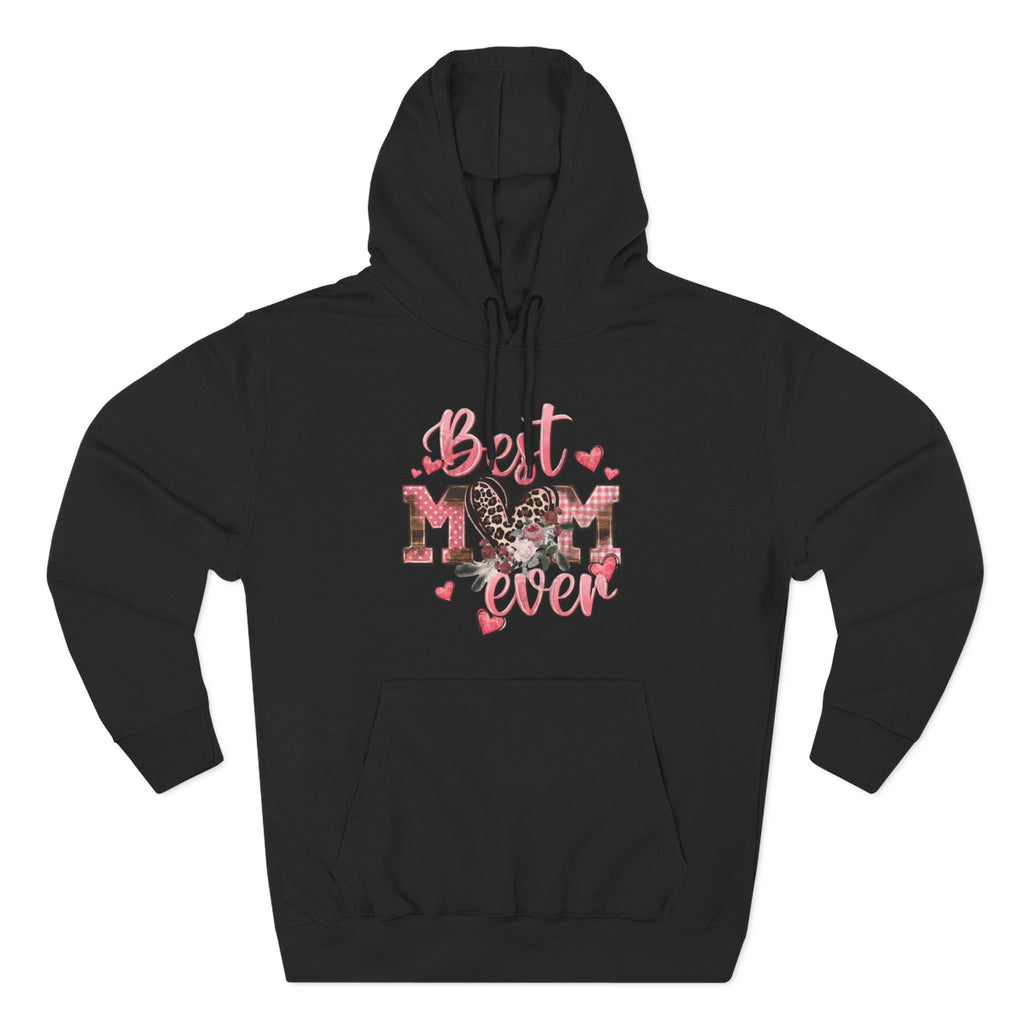 Best Mom Ever Hoodie  Leopard Heart Mother's Day Pullover
