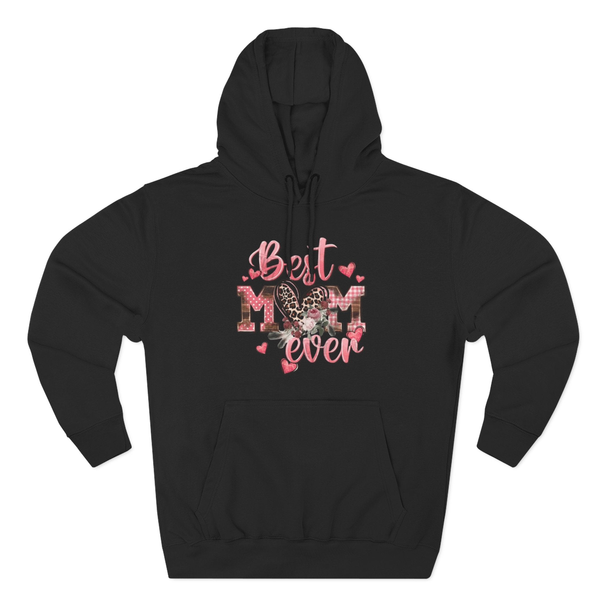 Best Mom Ever Hoodie  Leopard Heart Mother's Day Pullover