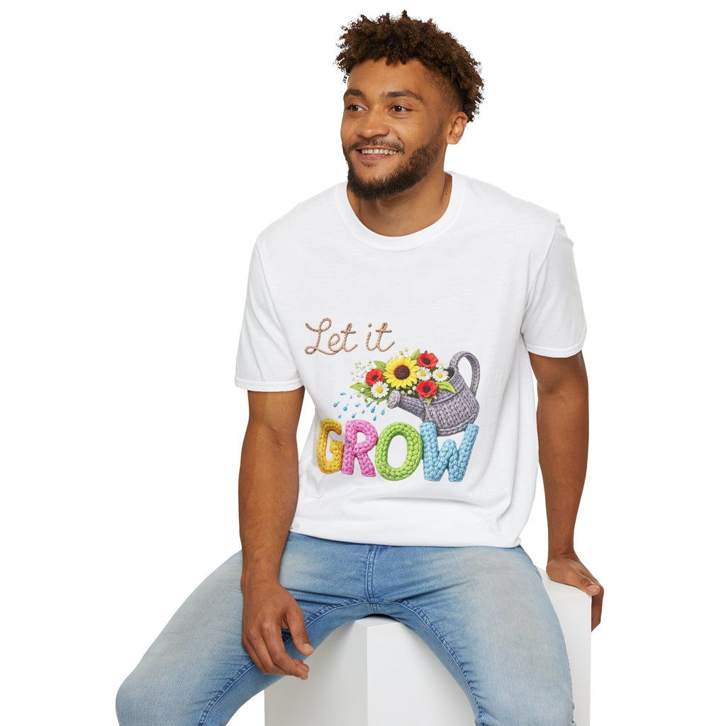 Let It Grow T-Shirt — Floral Watering Can Garden Tee