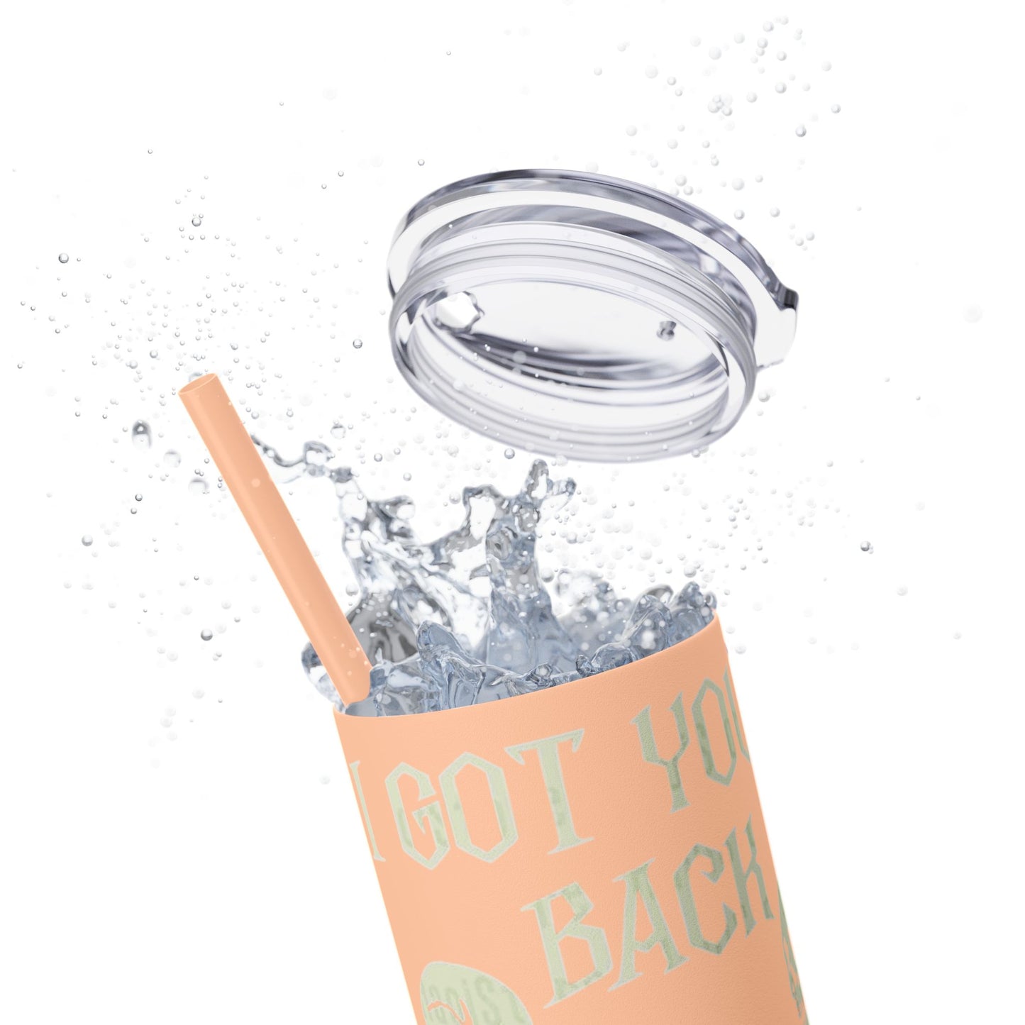 Halloween Skeleton-Themed Tumbler, Got Your Back Drinkware, I Got Your Back Skinny Tumbler, Cute Gifts for Halloween, Fun Vibes for Parties