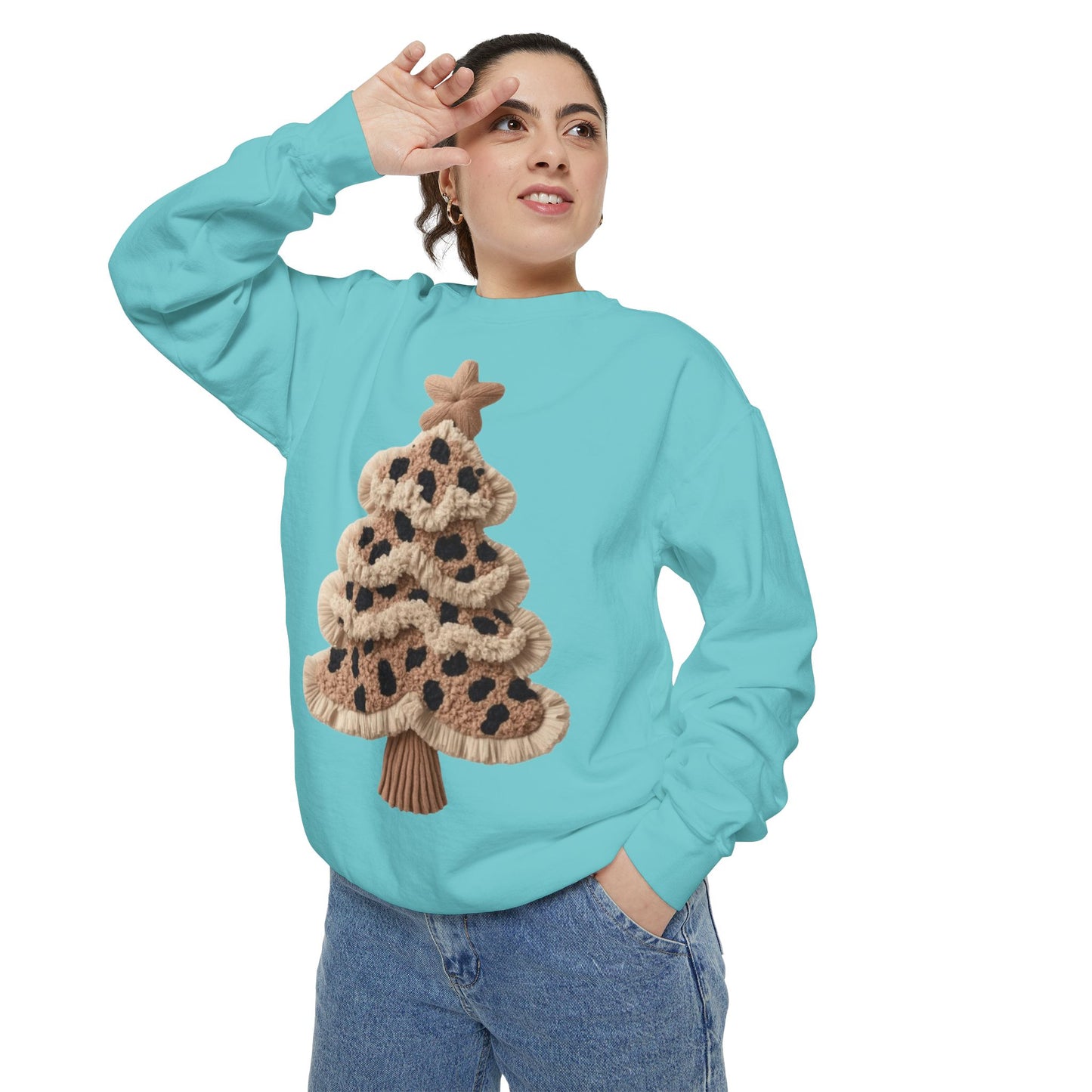 Leopard Knit Christmas Tree Sweatshirt unique festive designs and joyful