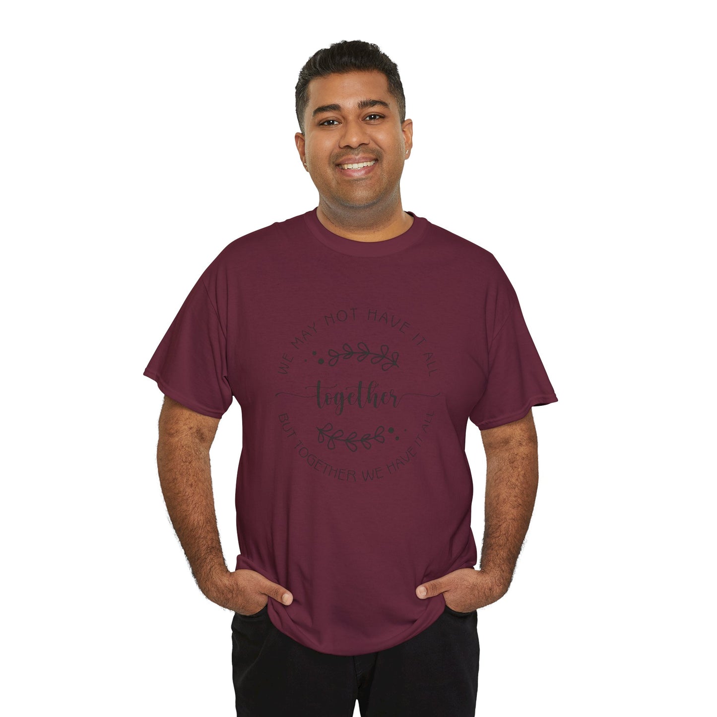 Together Floral Circle Tee  "Together" Inspirational Family Unity Shirt