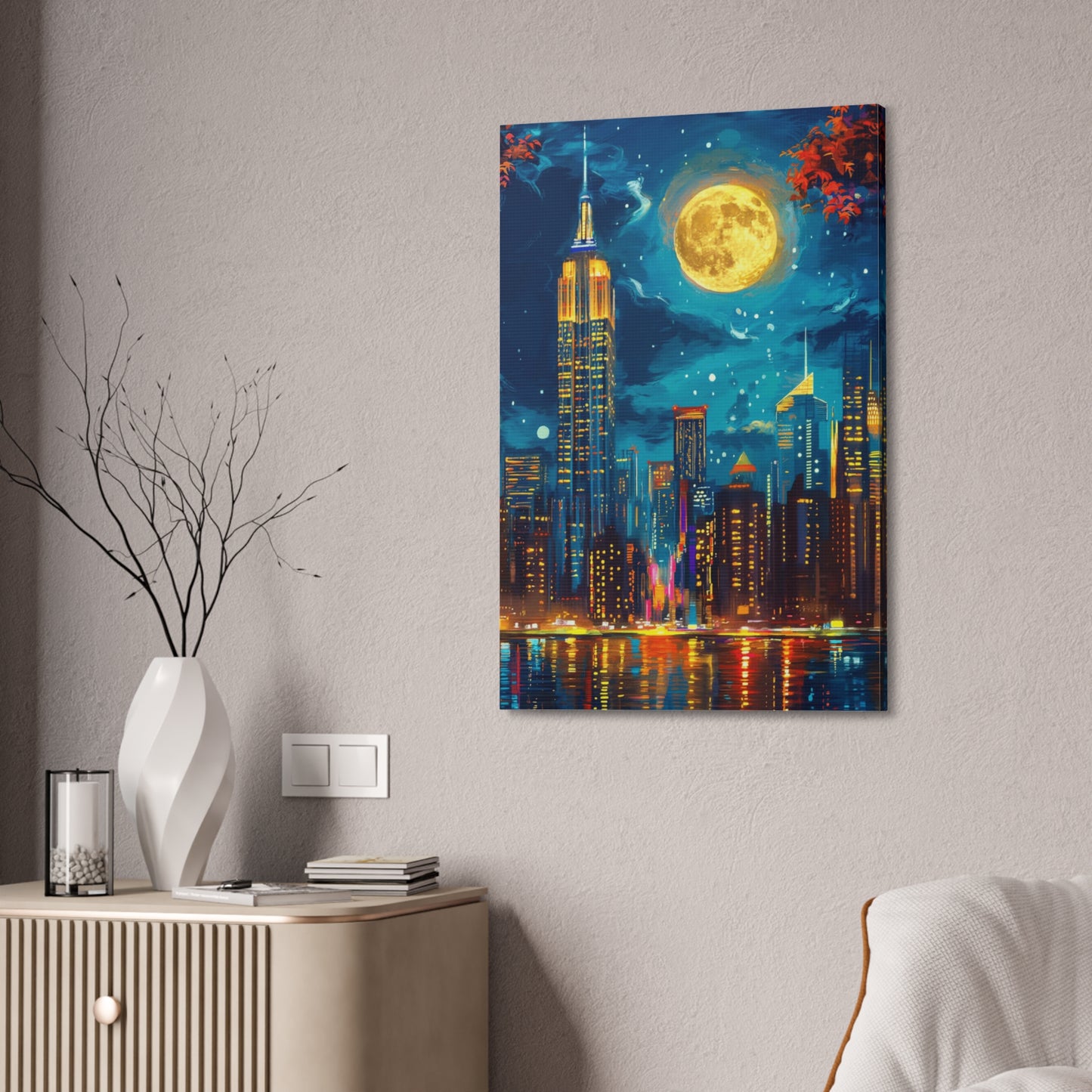 Cityscape Decor, New York Night Scene, Home Gallery Artwork, Gift for Urban Lovers, Dreams and Inspiration