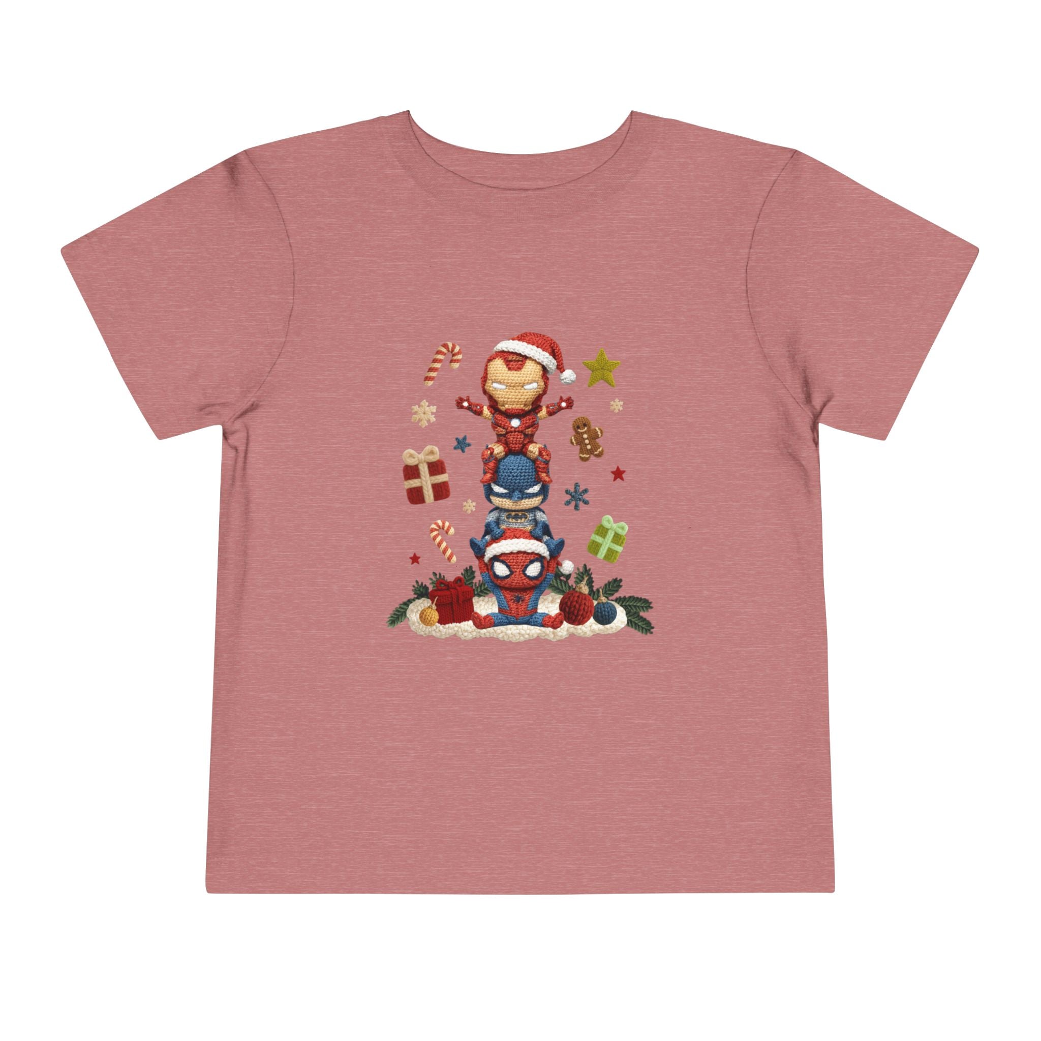 Toddler Tee  Cute Stacked Superhero Christmas Pile christmas kids collection